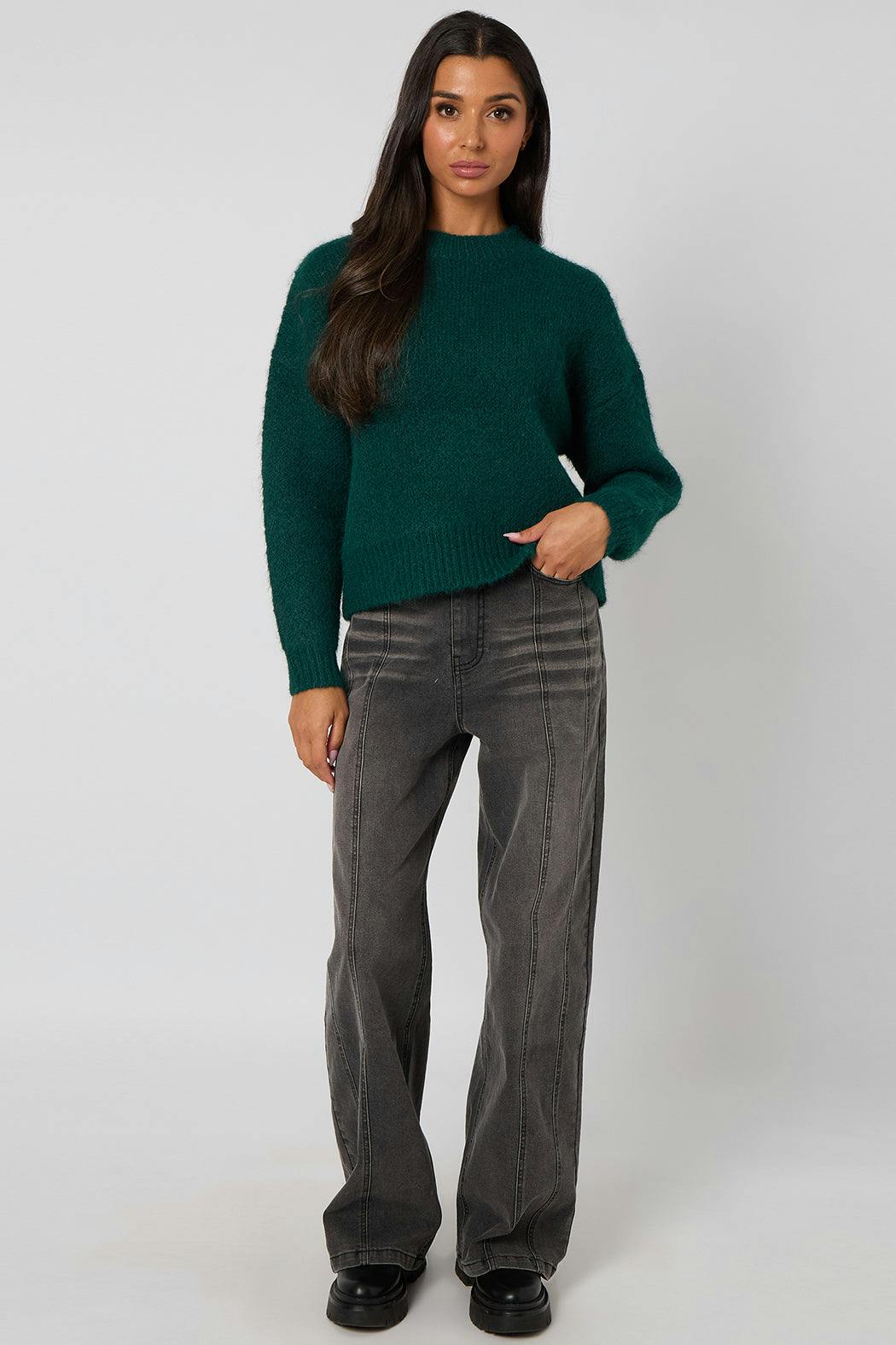 Urban Bliss Green Wool-Blend Jumper - S