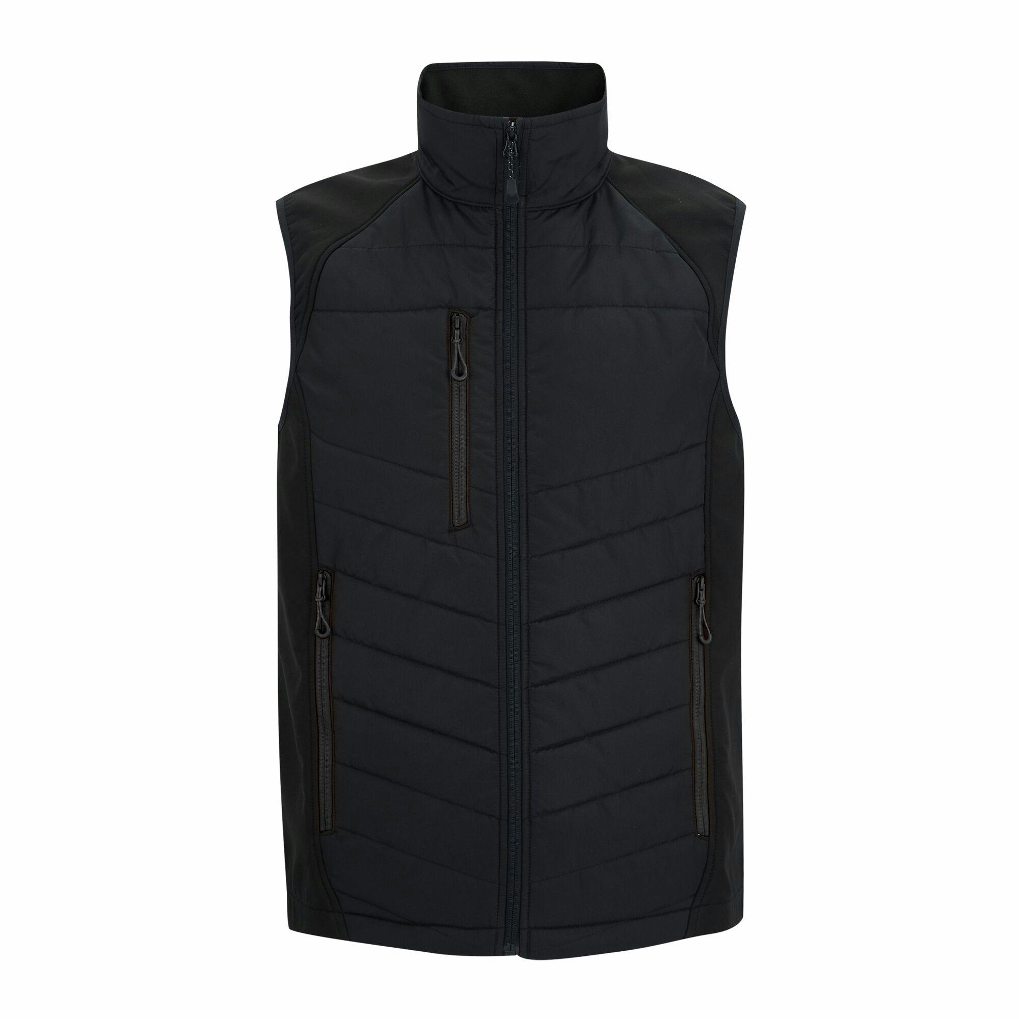 Regatta Men's Black Full Zip Gilet - /Ash - 4XL - /Ash - 100% Polyester