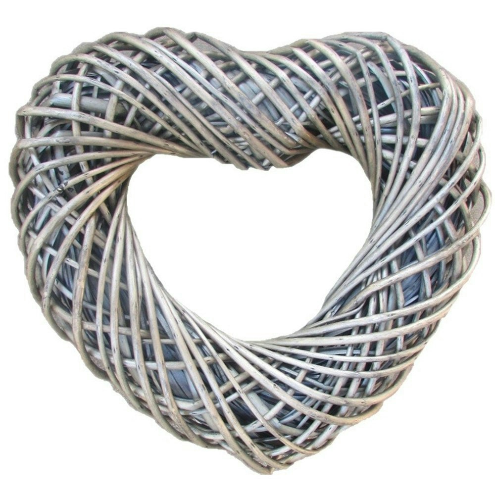 Red Hamper Wicker Medium Heart Shaped Wreath - Medium