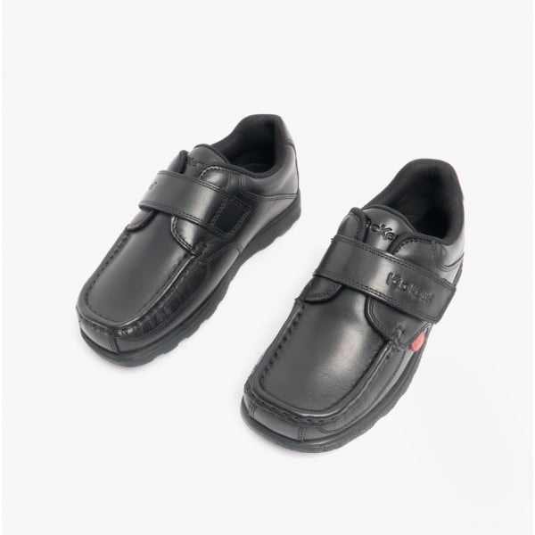 Kickers Boys Black 114862 Fragma Strap School Shoes - Uk 1 / Eur 33