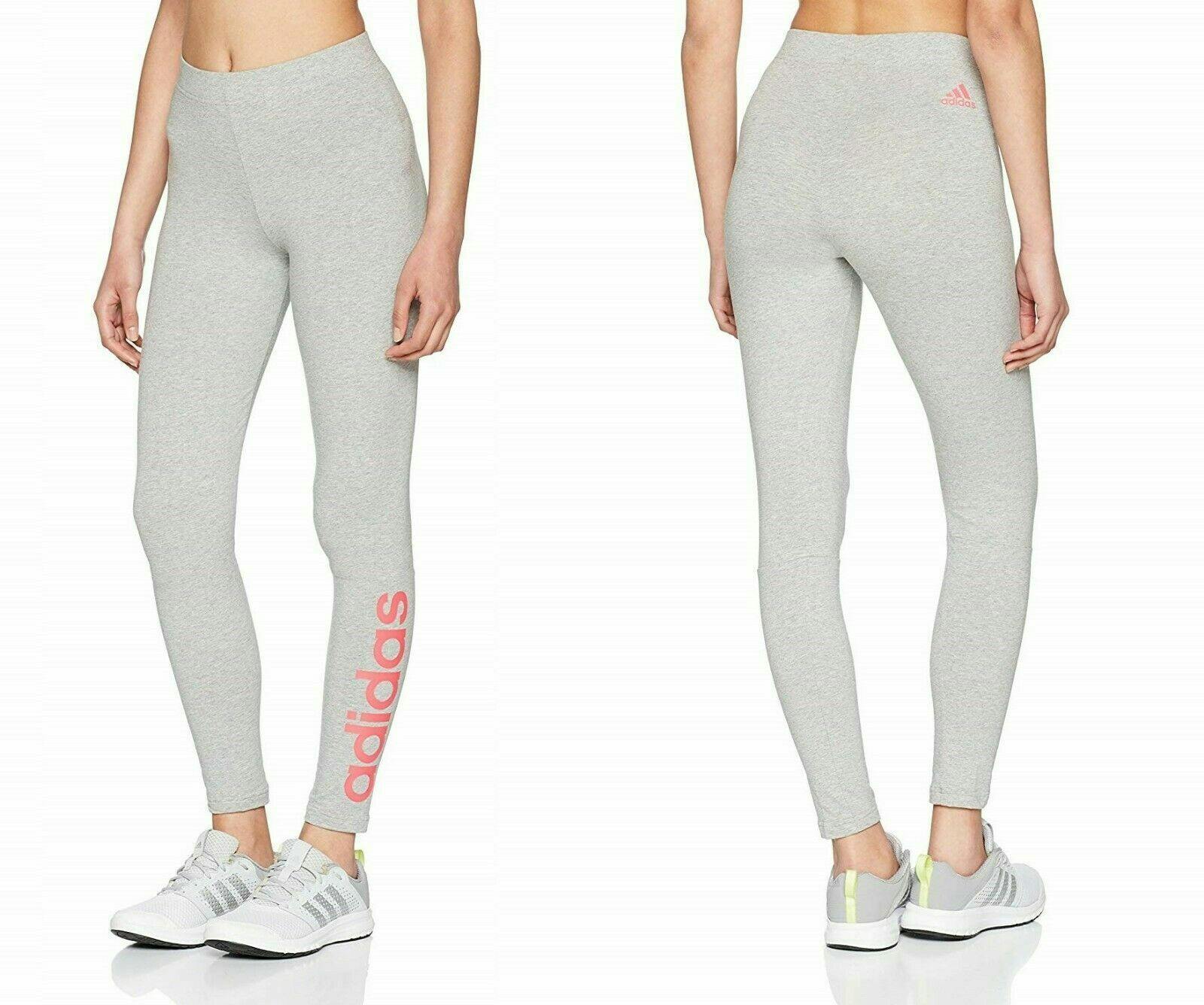 Adidas Women's Grey Leggings - S / Plain Linear Logo