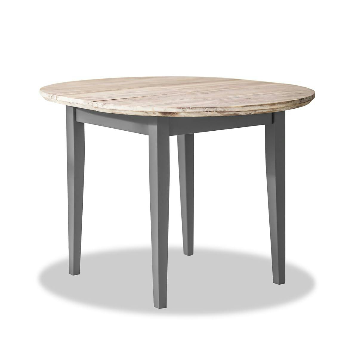 Statement Furniture Grey Florence Round Extending Kitchen Dining Table 92Cm - Dove