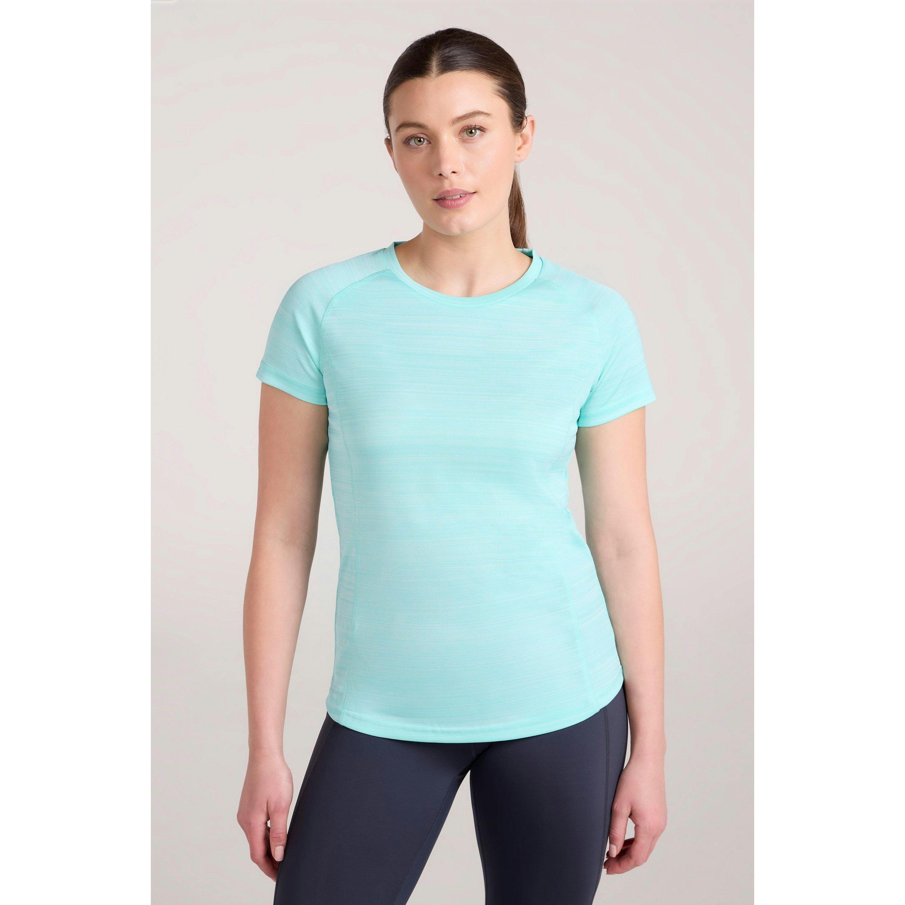 Mountain Warehouse Women's Green Endurance Striped T-Shirt - 10 Uk - 100% Polyester