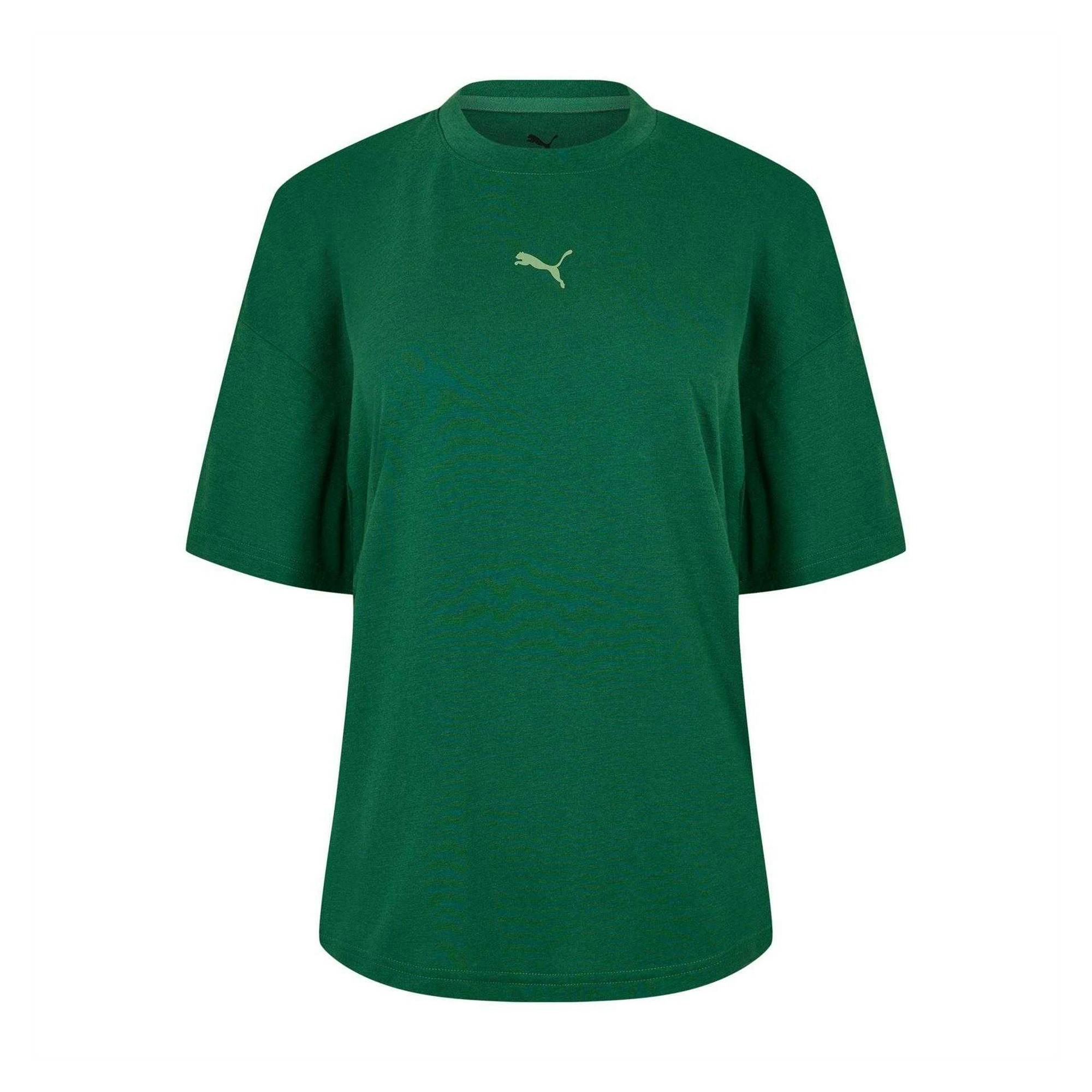Puma Women's Green Train Oversized T-Shirt - Vine - 12 Uk - Vine - 100% Mixed