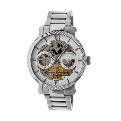 Heritor Automatic Men's Silver/White Aries Skeleton Dial Watch