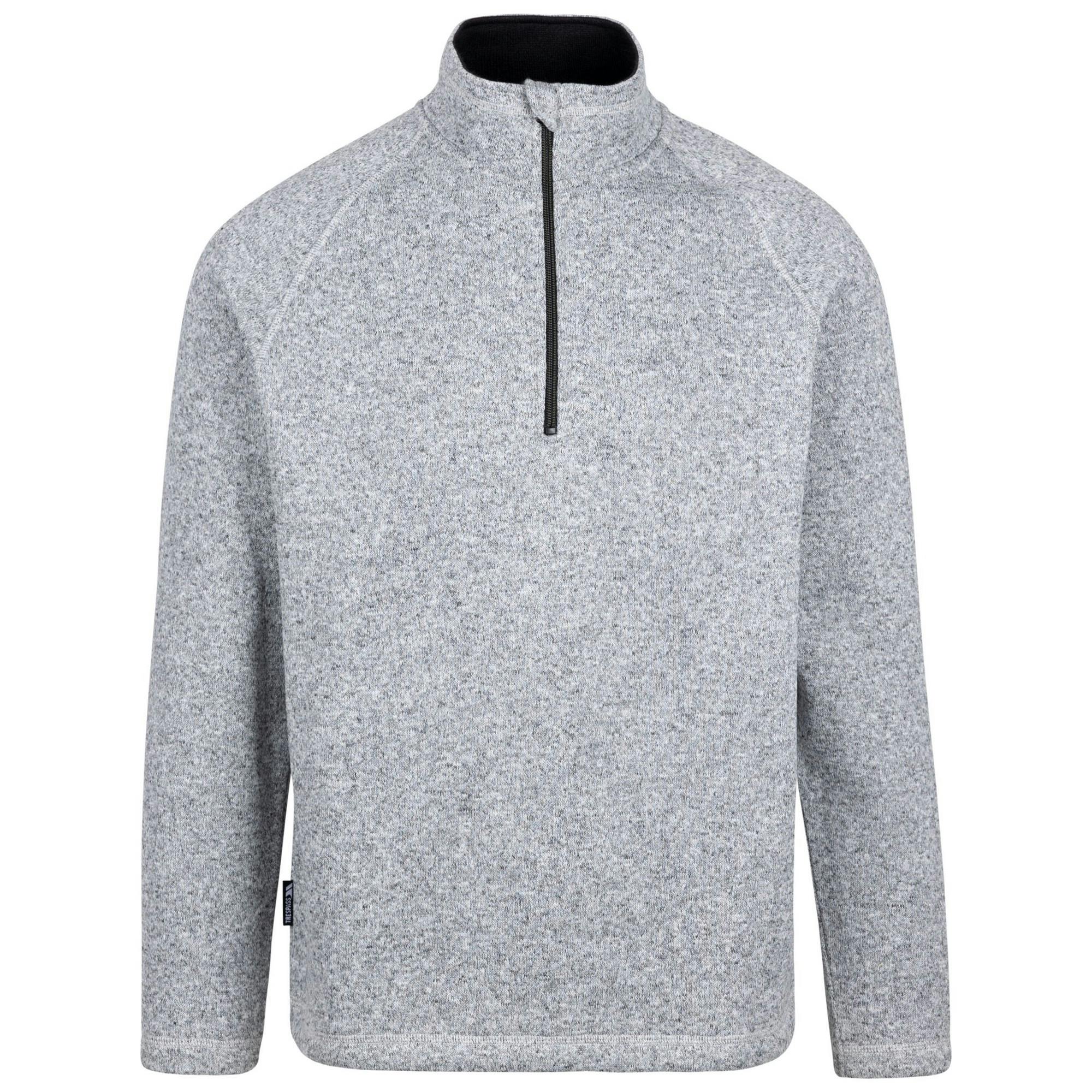 Trespass Men's Grey Corsham Marl Half Zip Fleece Top - S - 100% Polyester