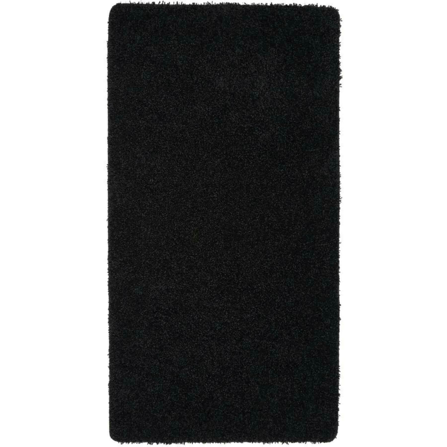 Rackhams Black Washable Shaggy Rug - 67X200 Cm