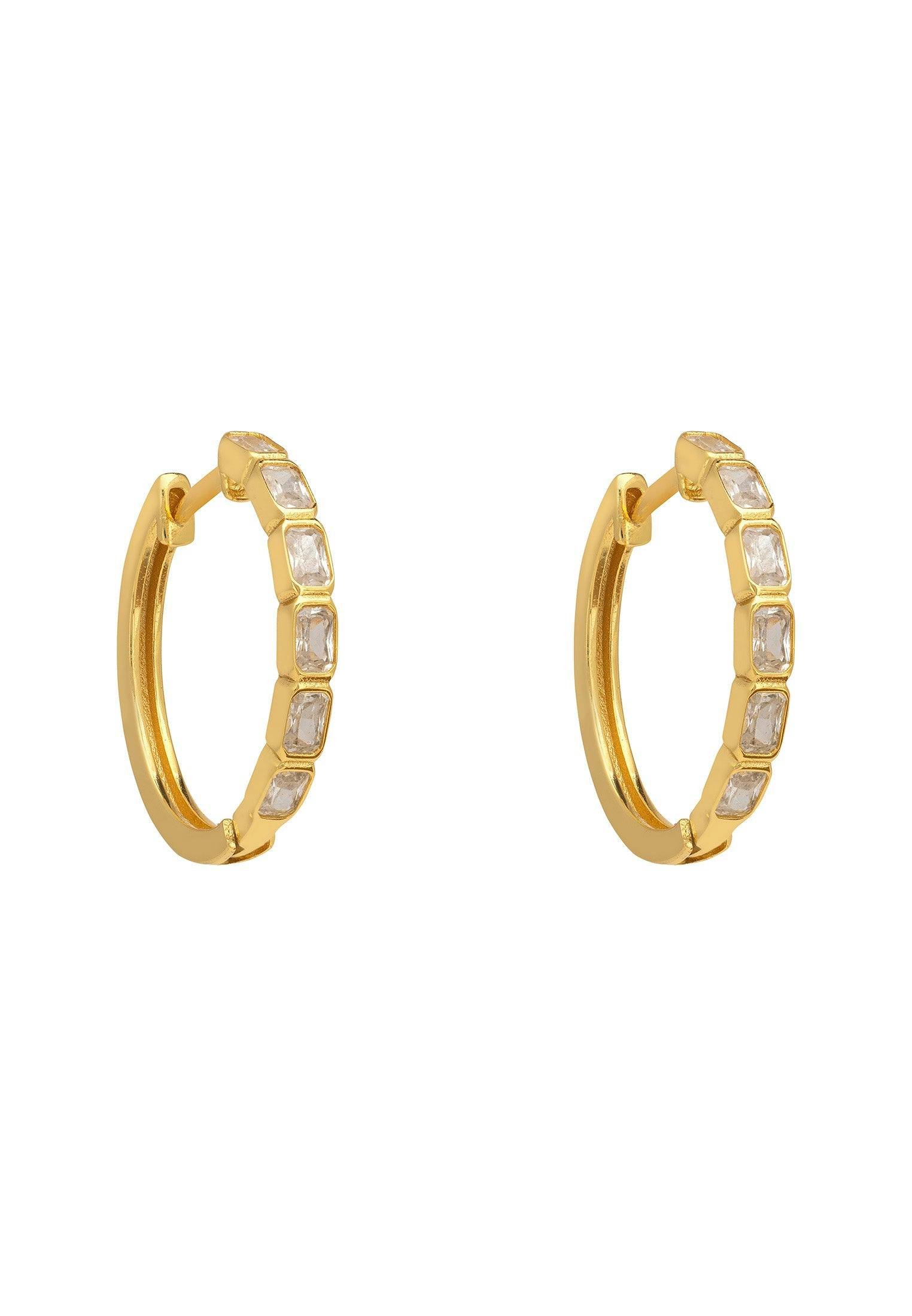 Latelita Gold Classic Baguette Hoop Earrings