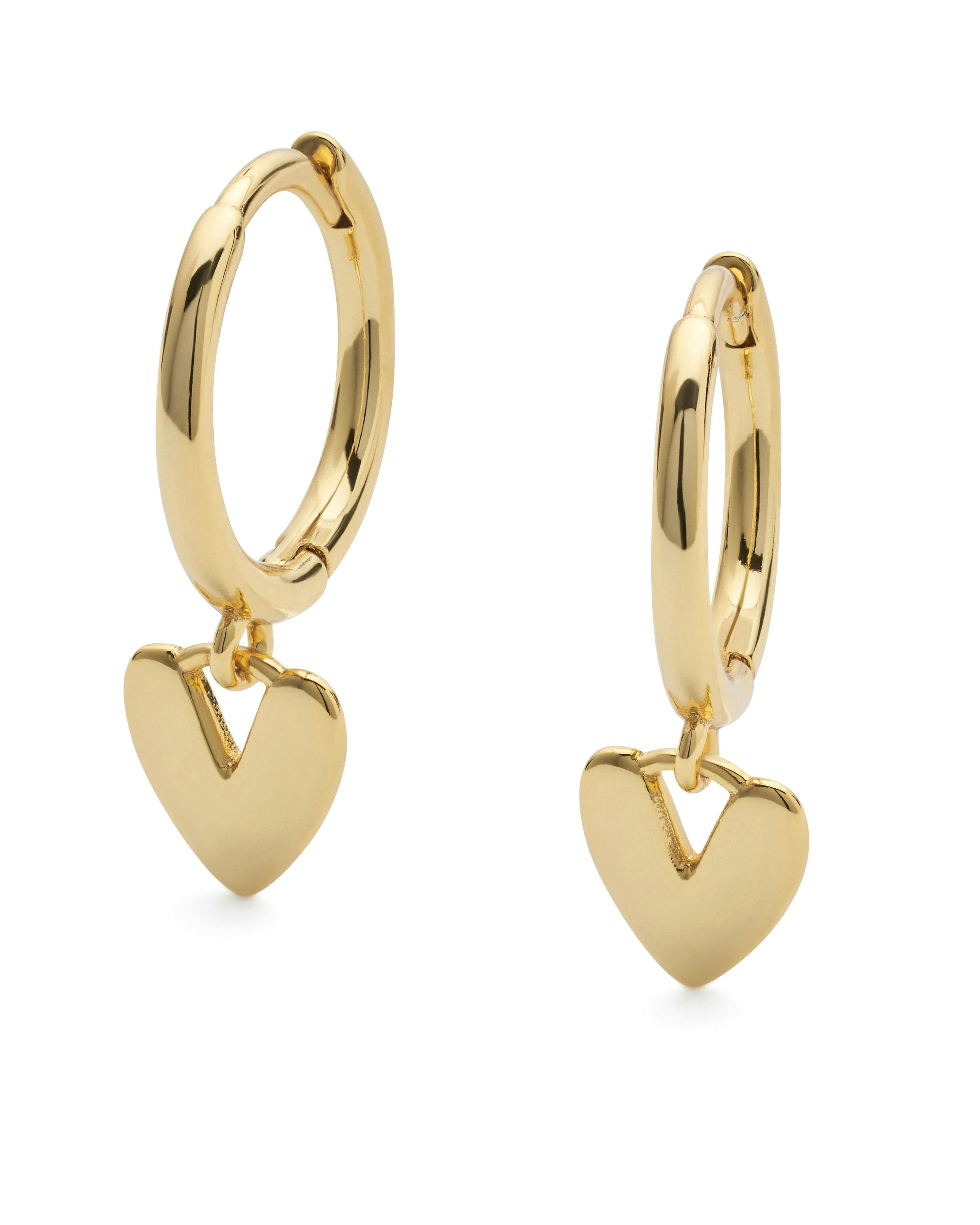 Elk & Bloom Gold 14K Plated Love Heart Hoop Earrings - No Thank You