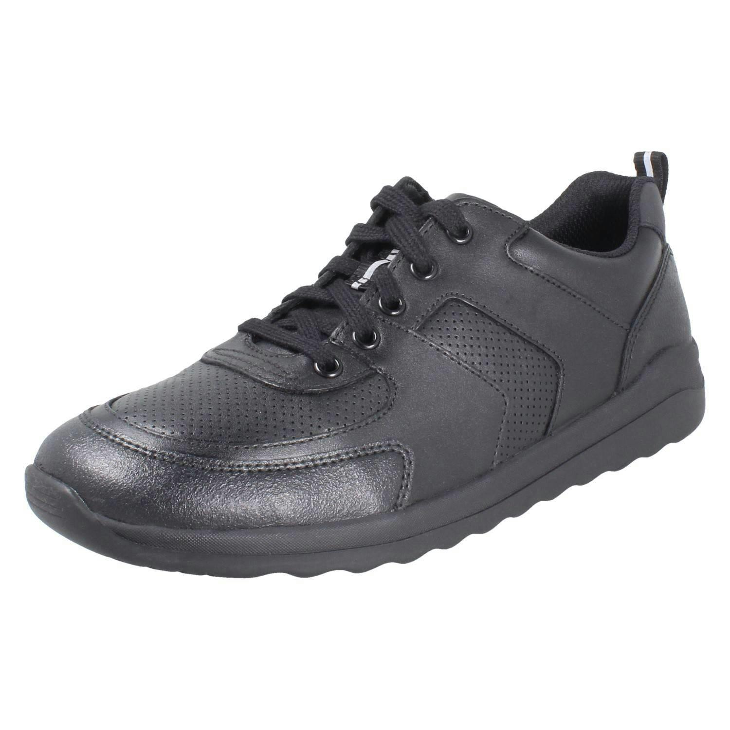 Clarks Boys Black Lace Up Leather School Shoes - Daze Loop 2 Y - Leather - Uk 7 Child - F