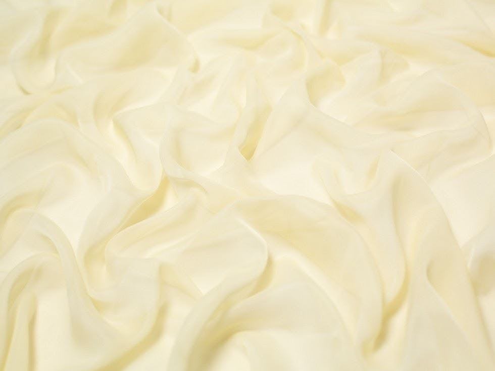 Minerva Cream Core Range Cationic Sheer Chiffon Fabric - Plain Design Dressmaking Fabric, 145 Cm / 58" Wide - Per Metre