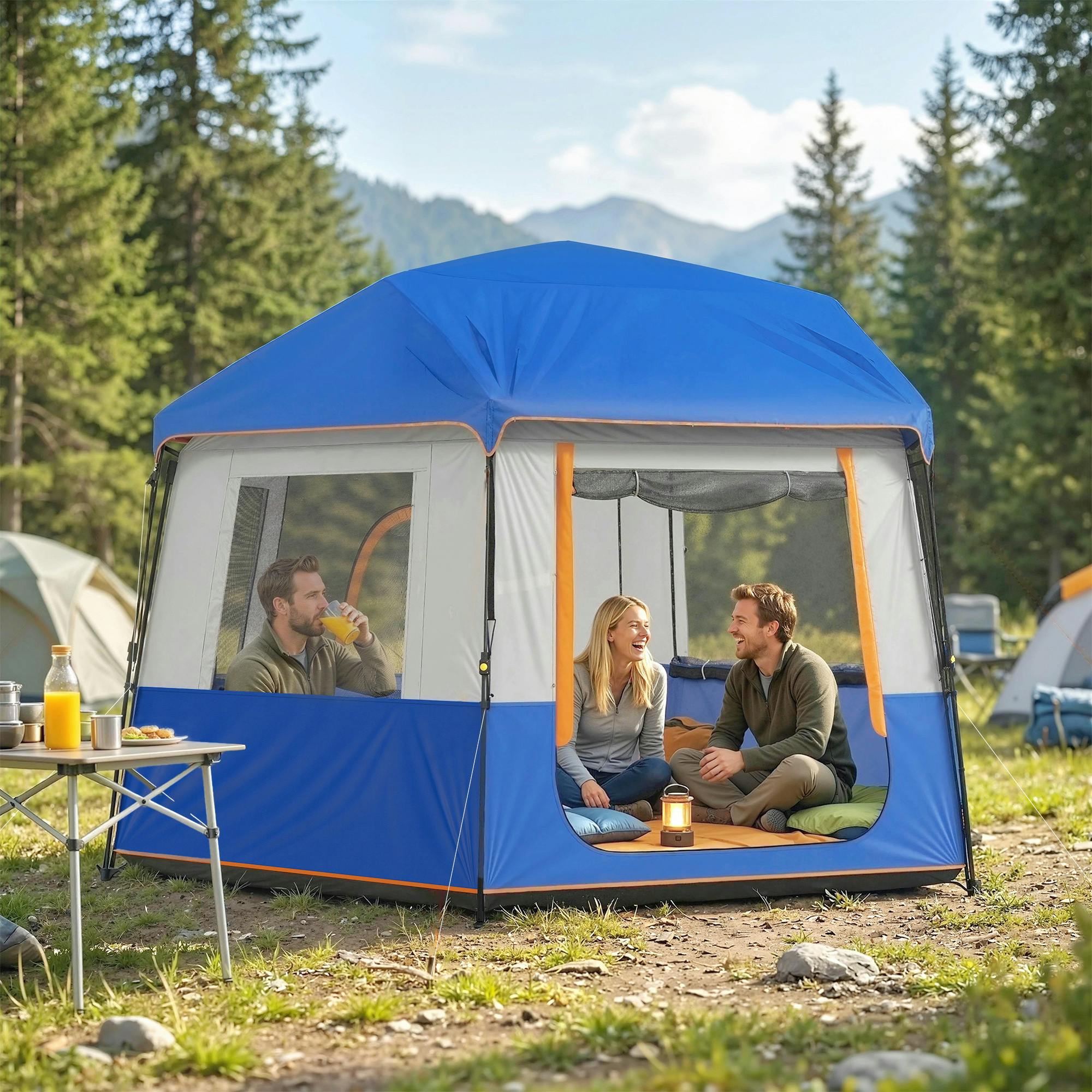 B&Q - Camping Tent 3000mm Waterproof Uv30+ Protection 4-6 PersonBlue - Image 2