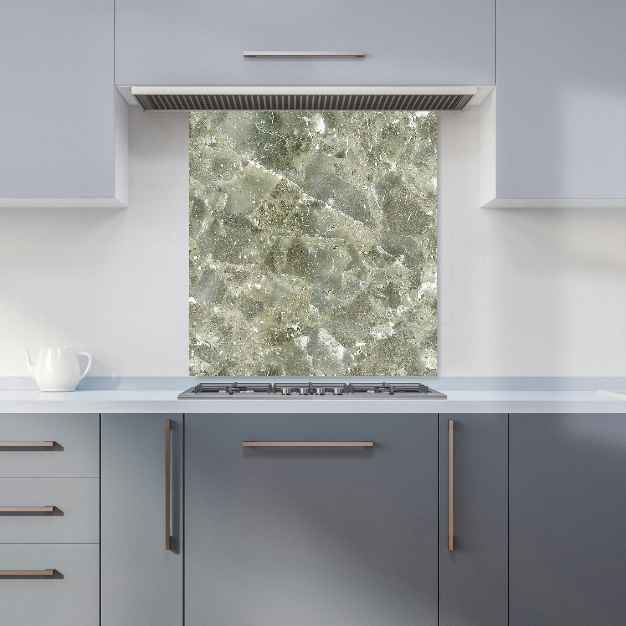 Warren Reed Green - Designer Sage Quartz Effect Kitchen Splashback - W700mm X H650mm