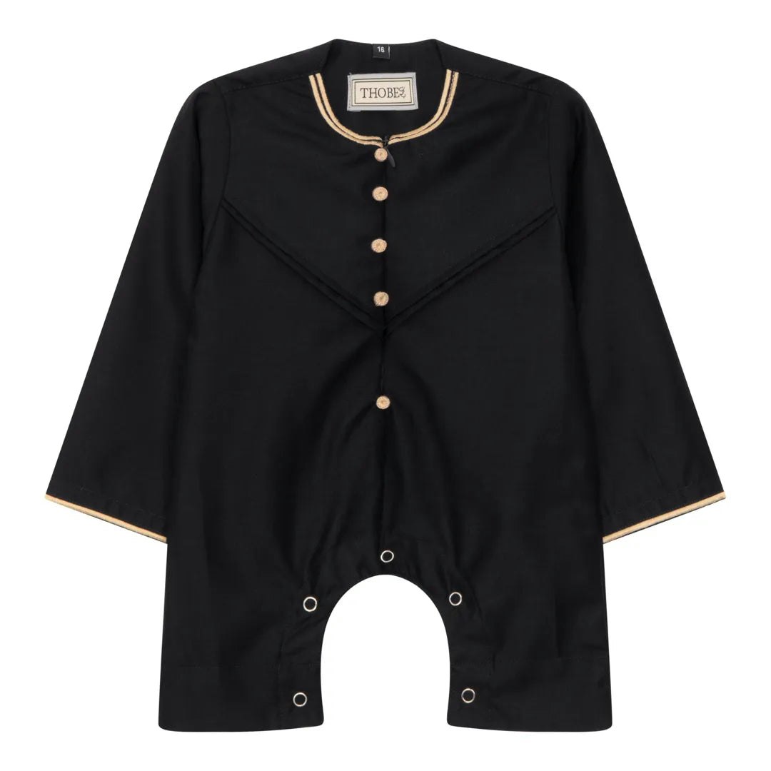 Thobez Gold/Black Oe-300 - Baby Toddler Romper Thobe Embroidery - 18-24 Months
