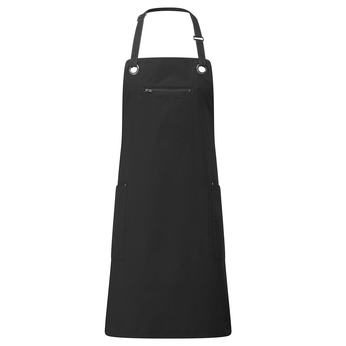 - Premier Unisex Adult Barley Sustainable Contrast Stitching Full Apron Black/charcoal (One Size) - Image 3