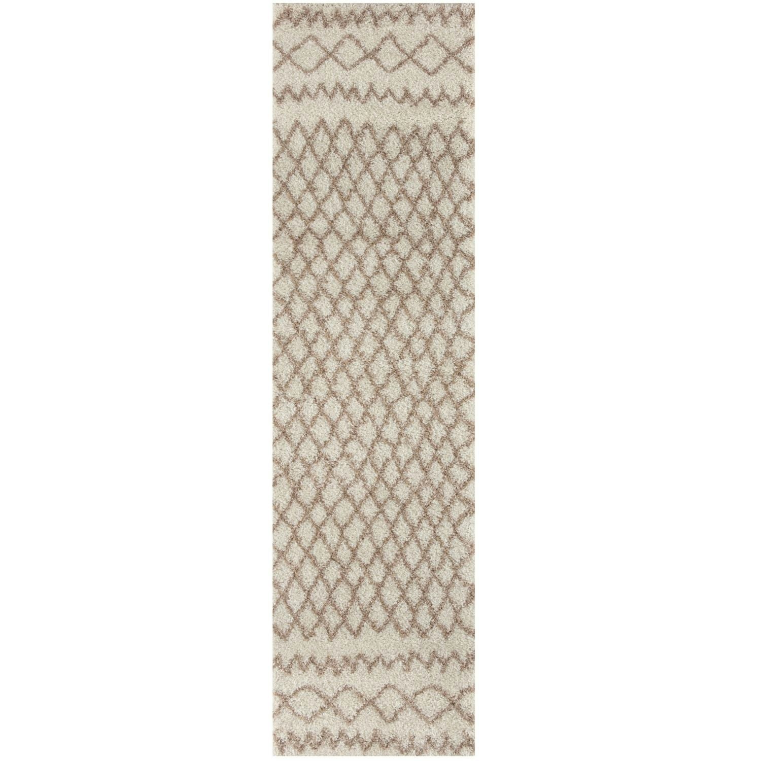 Rackhams Ivory/Beige Moroccan Shaggy Rug | 930 - 80X300 Cm