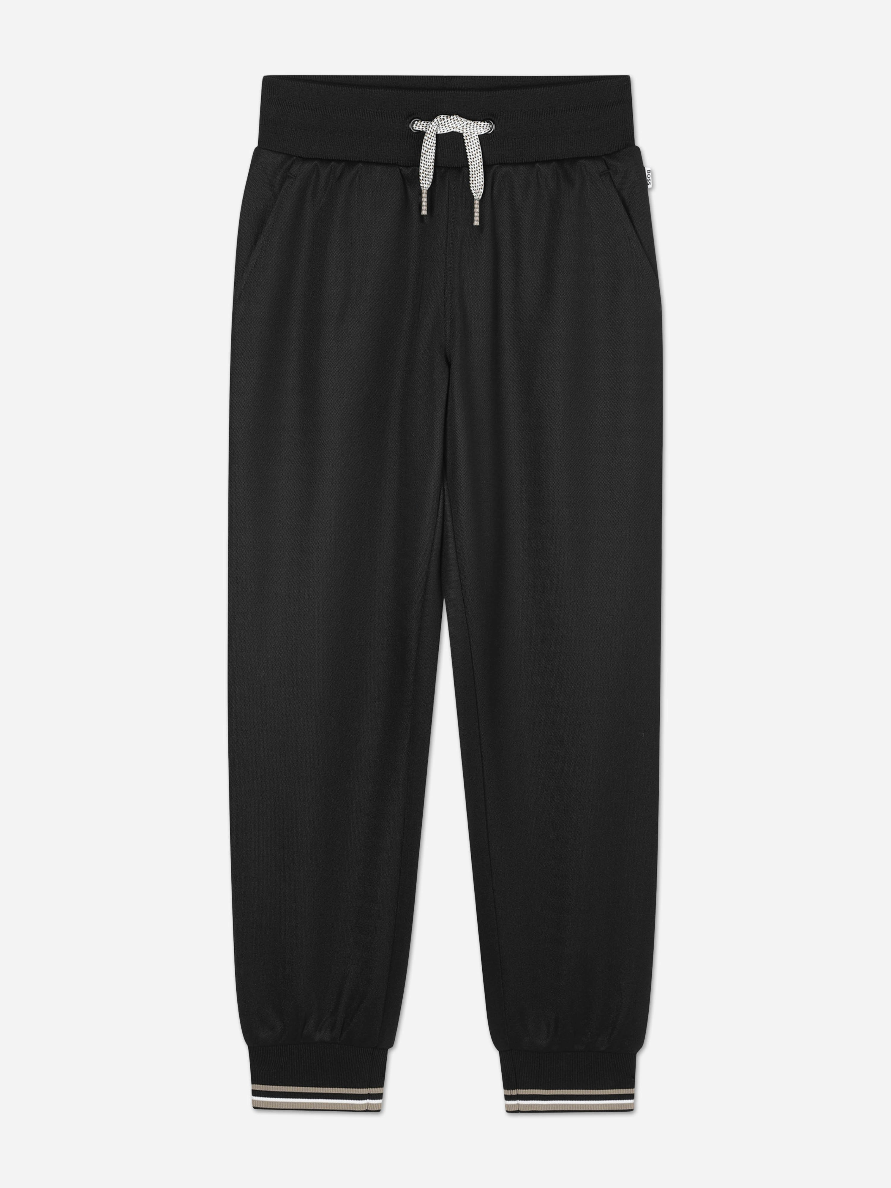 Boss Boys Black Logo Print Joggers In - 4 Yrs