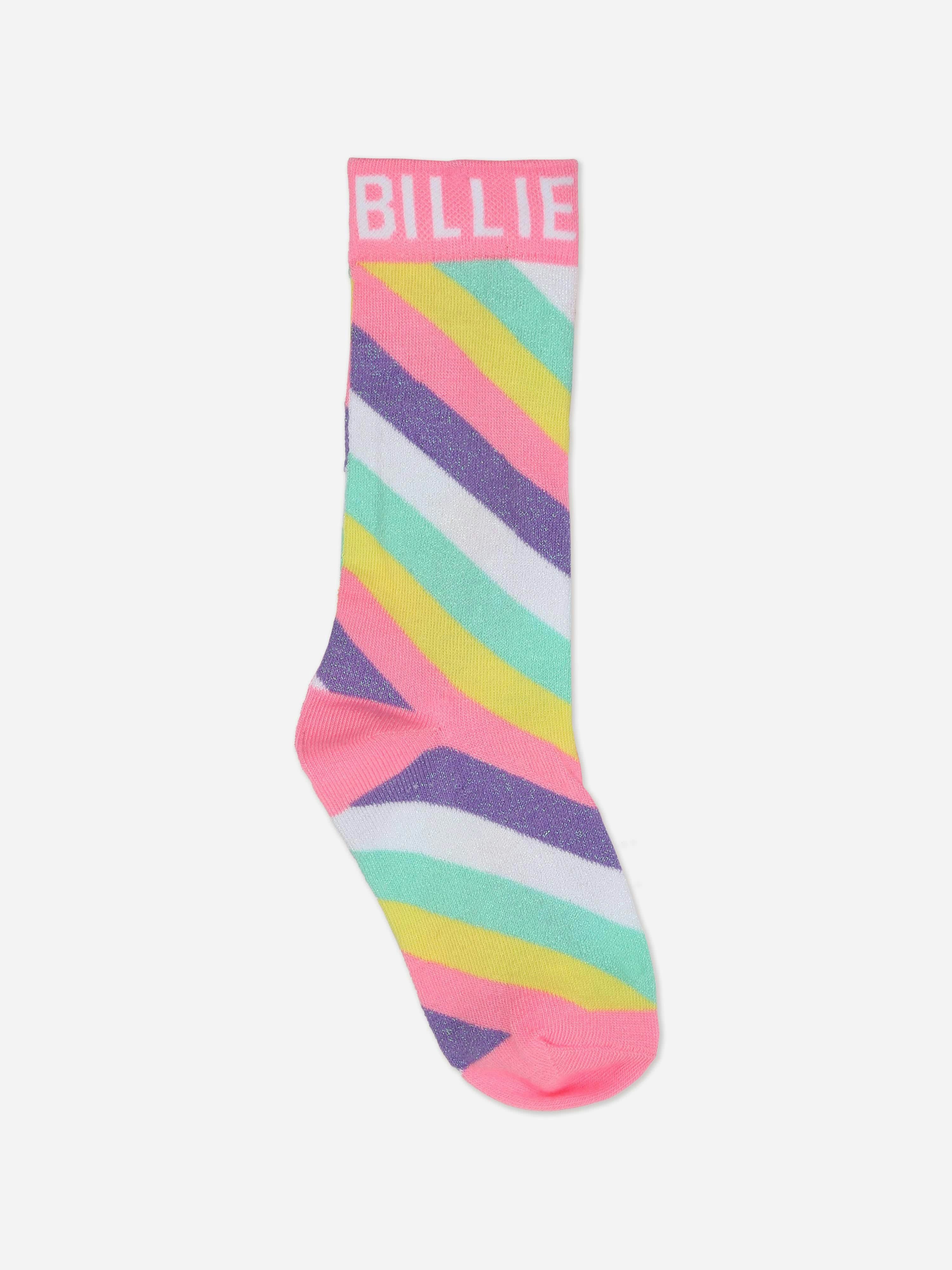 Billieblush Girls Striped Logo Socks In Multicolour - Multicoloured - Eu 35 - 38