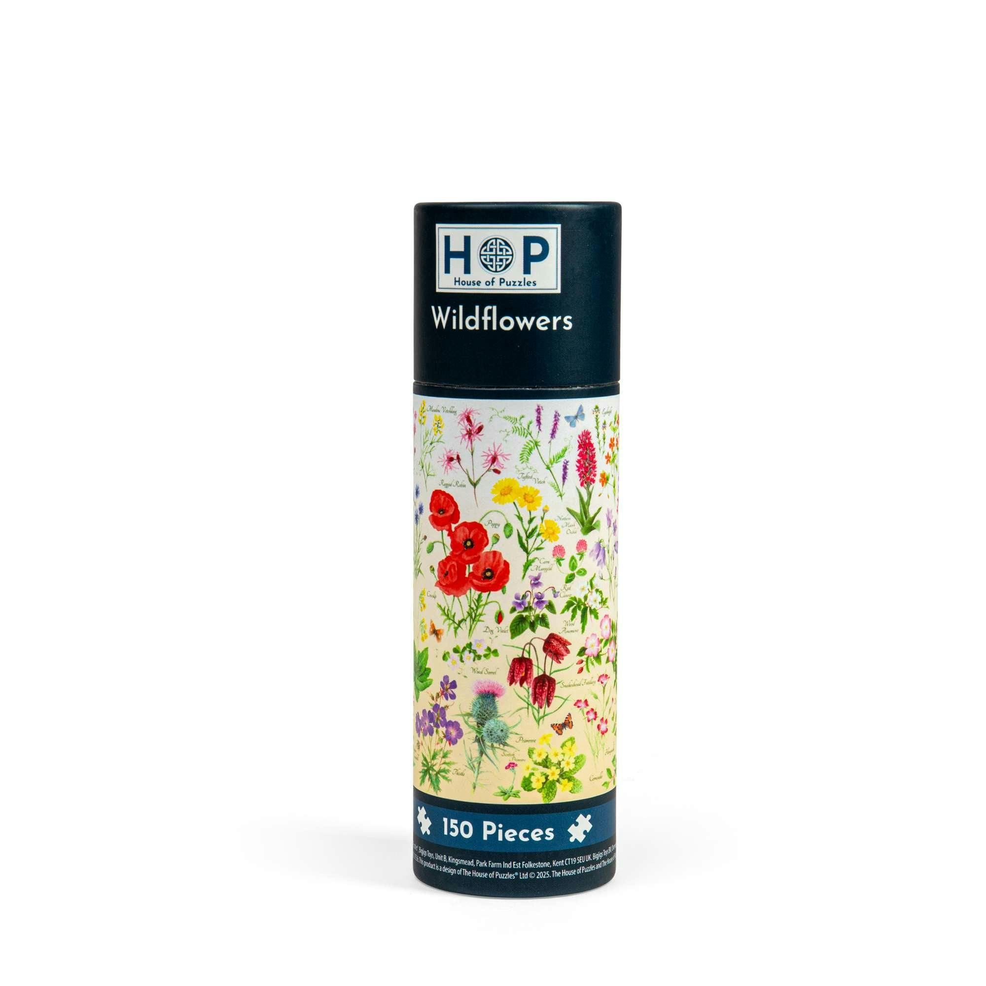 The House Of Puzzles Wildflowers Jigsaw Puzzle Tube - 150 Piece