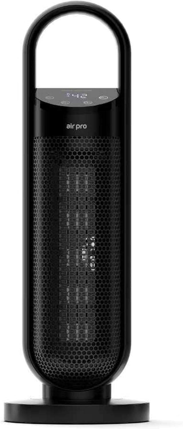 Air Pro Unisex Black Smartvoice™ 25" Tower Fan Heater - Hands-Free Voice Control In - Image 3