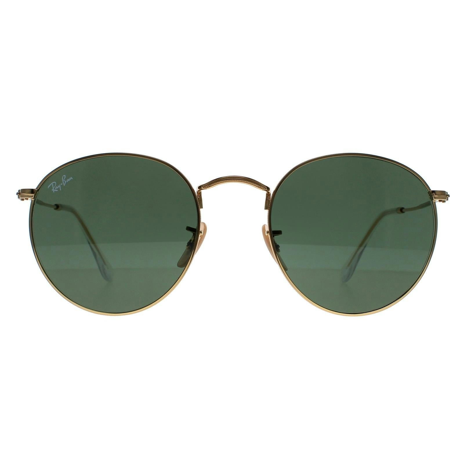 Ray-Ban Unisex Gold Round Green Sunglasses - Image 13