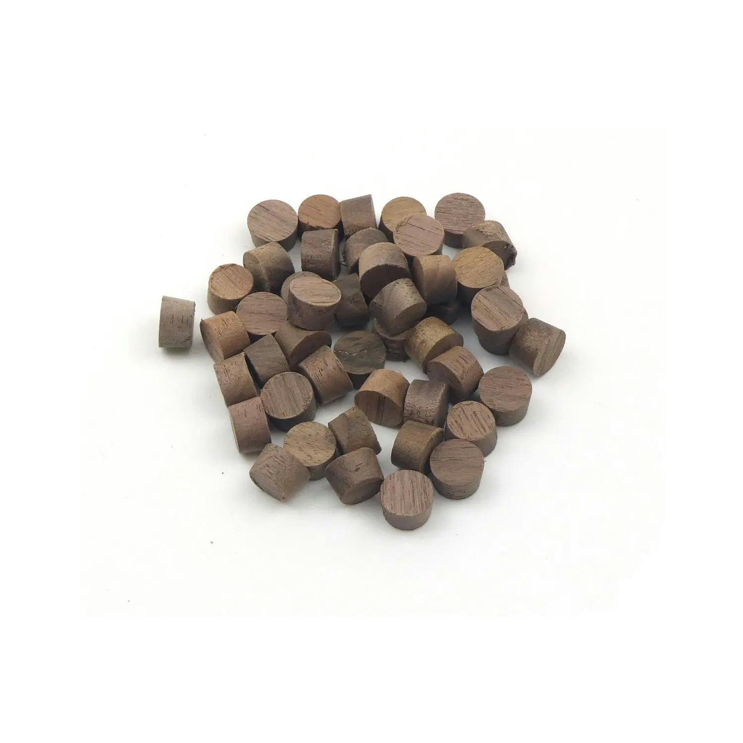 10mm Walnut Flat Head Cross Grain Plug - Pack of 50 - Image 2