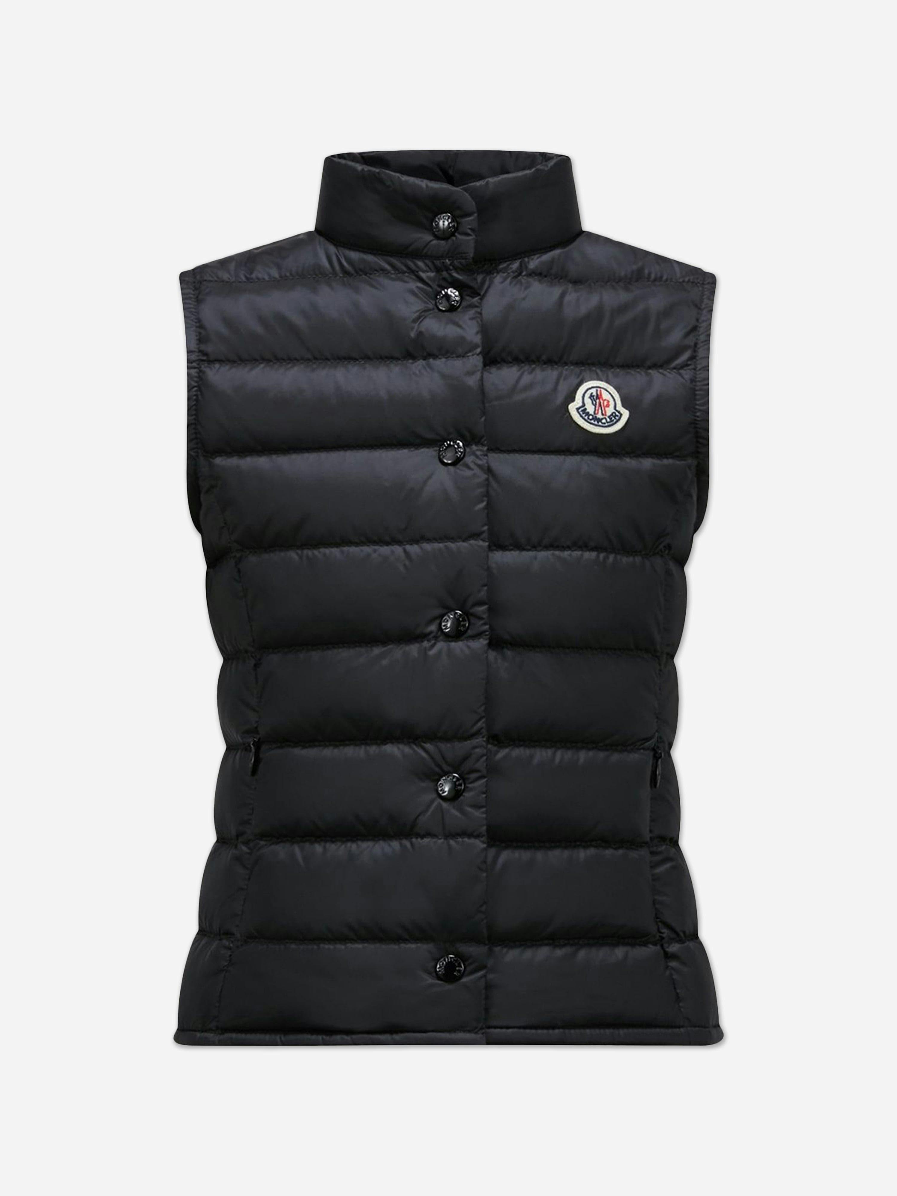 Moncler Enfant Girls Black Down Padded Liane Gilet In - 10 Yrs