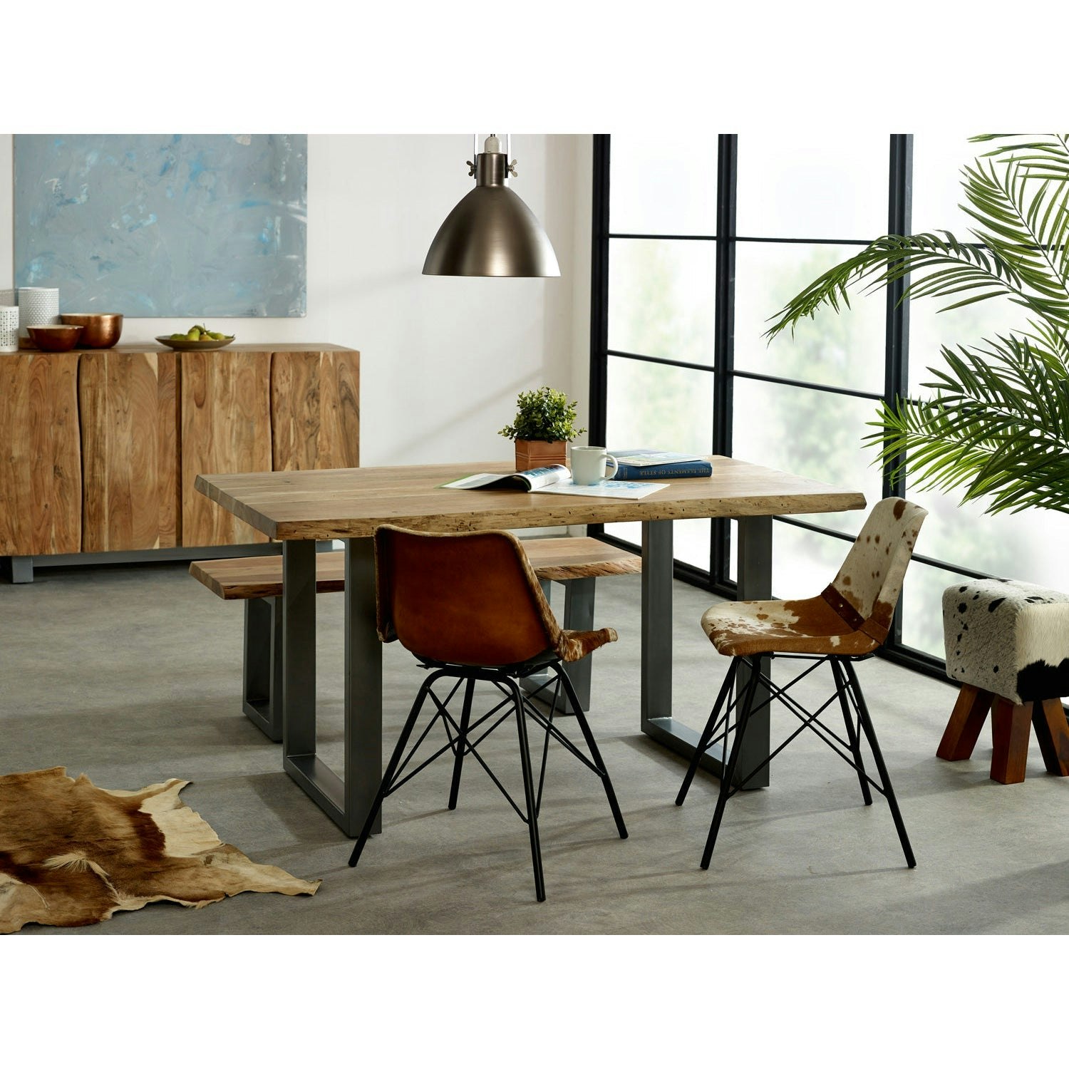 Ih Design Knott Live Edge Medium Dining Table - Wood - 150Cm X 85Cm X 76Cm (Lxdxh) - Dining Table