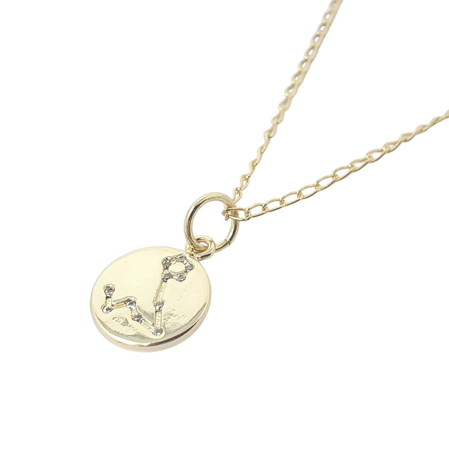 Harfi Gold Pisces Plated Constellation Star Map Pendant Charm Necklace