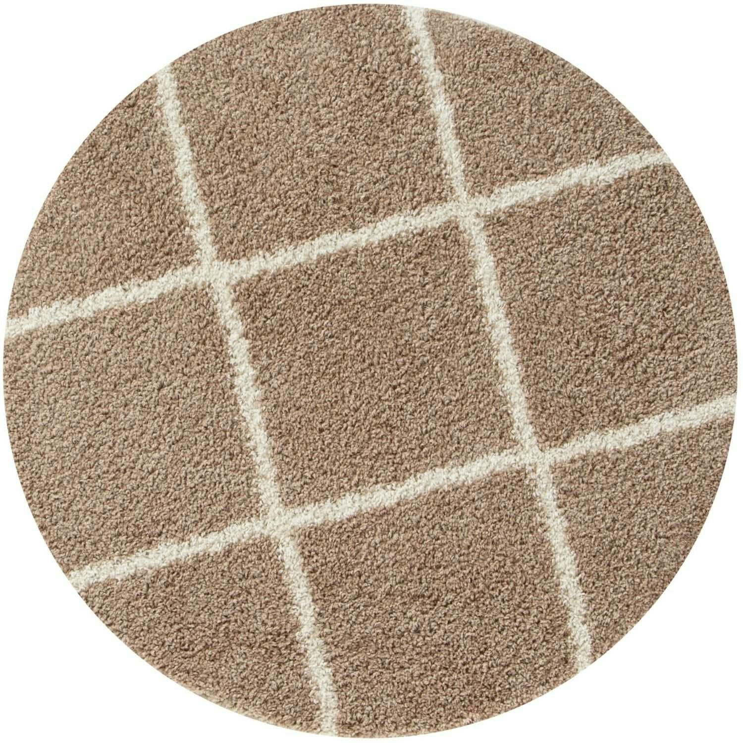 Rackhams Beige Moroccan Shaggy Rug | 520 - Ø 120 Cm