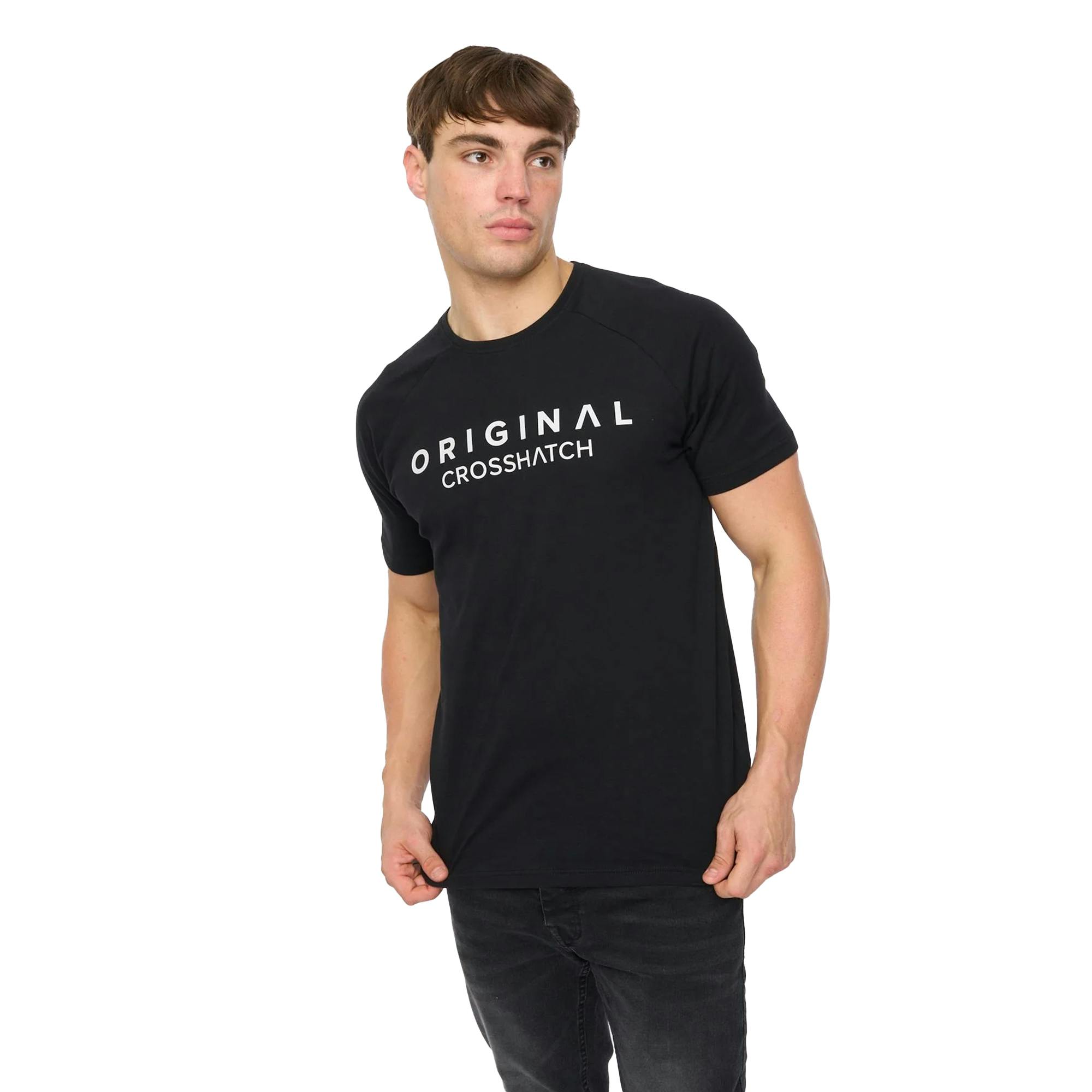 Crosshatch Men's Black Chantlars T-Shirt - L - 100% Cotton