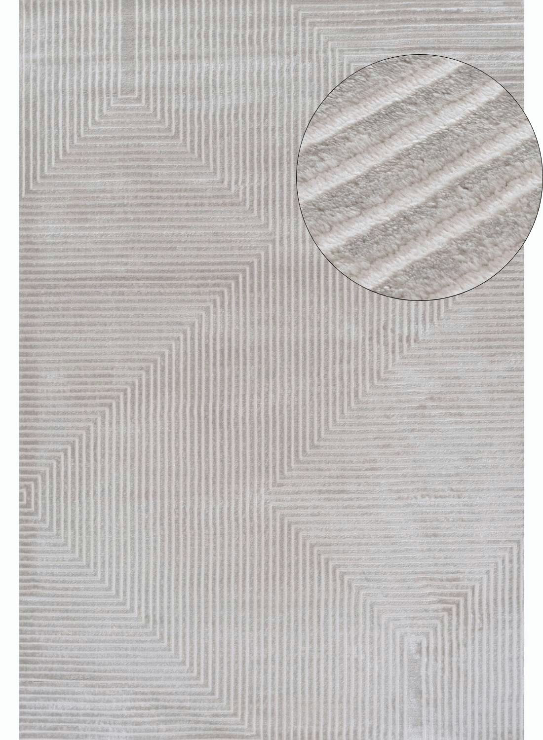 Rackhams Grey/Cream Carmel - Geometric Rug | 6050 - 120X170 Cm