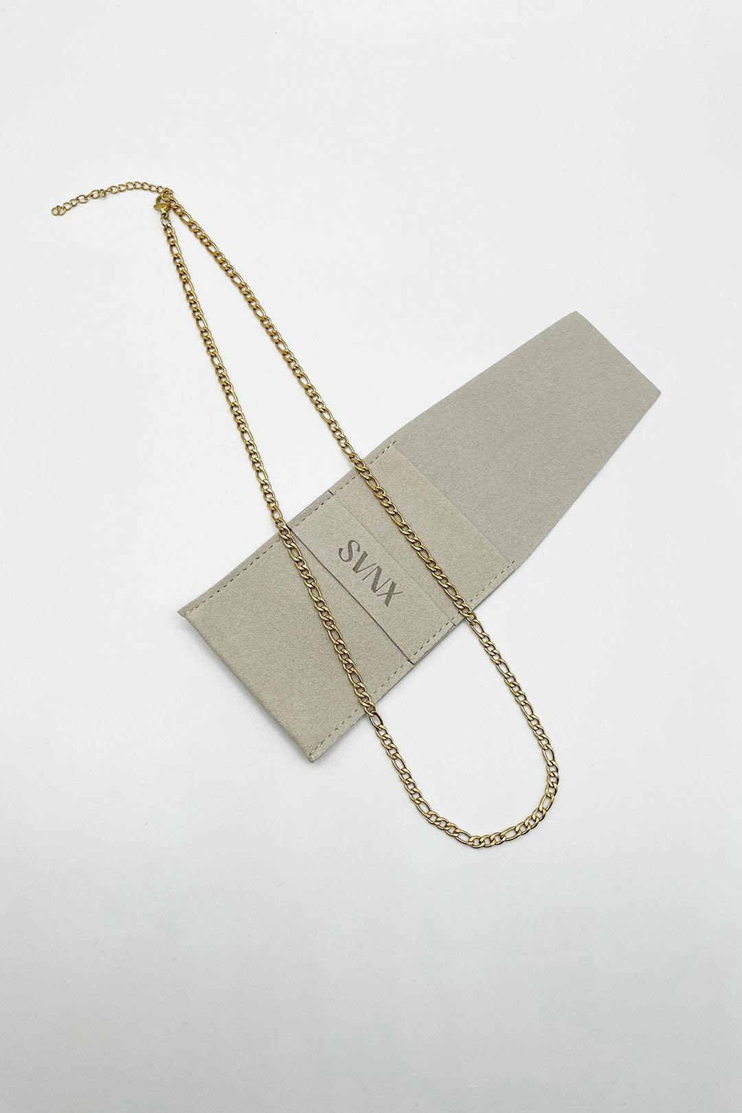 Svnx Gold Figaro Chain Necklace In