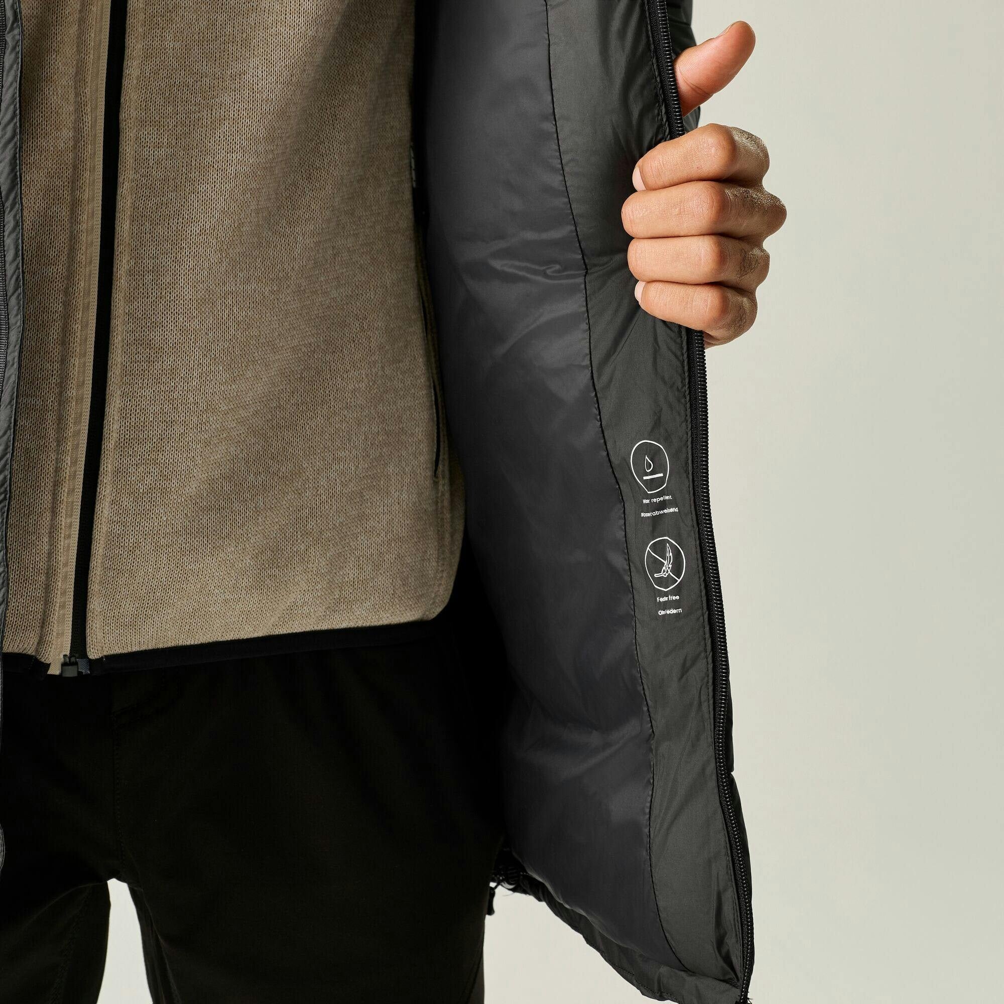 Regatta Men's Black Browen Padded Jacket - S - 70% Polyester/30% Recycled Polyester
