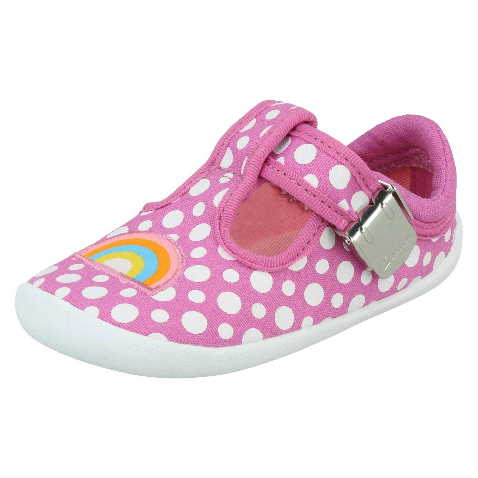 Clarks Unisex Kids Pink Childrens T-Bar Casual Shoe Roamer Sun - Hot - Uk 5.5 Infant - G