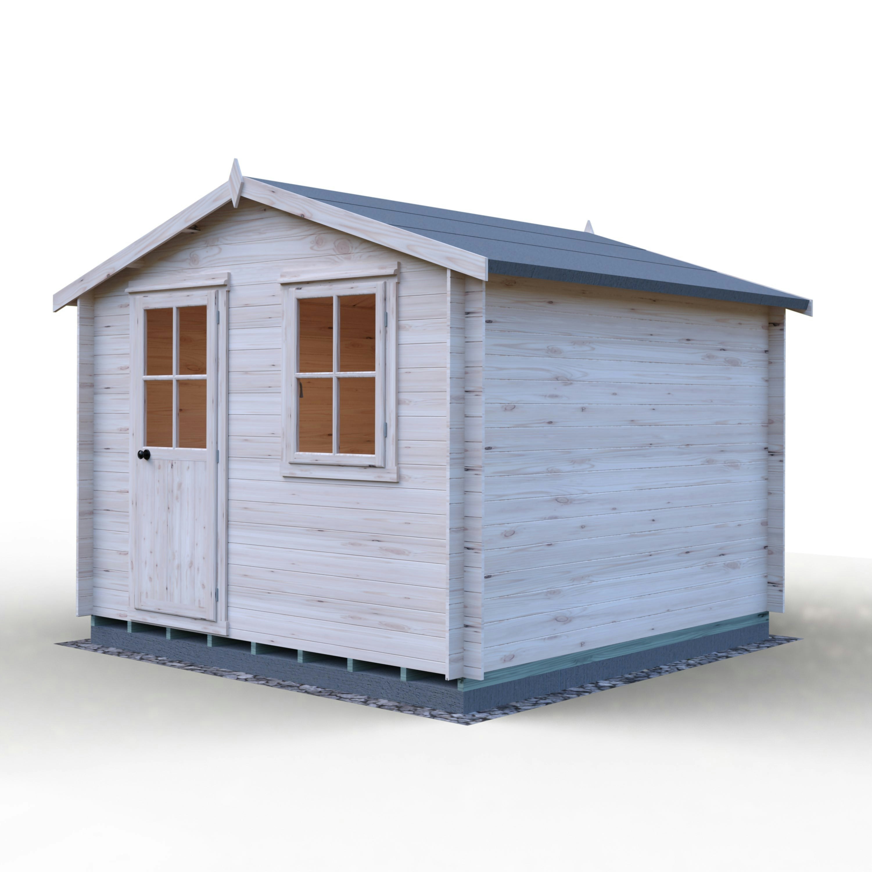Rackhams Grey/Black/Light Avesbury 10X10 Log Cabin 19Mm Interlock Cladding