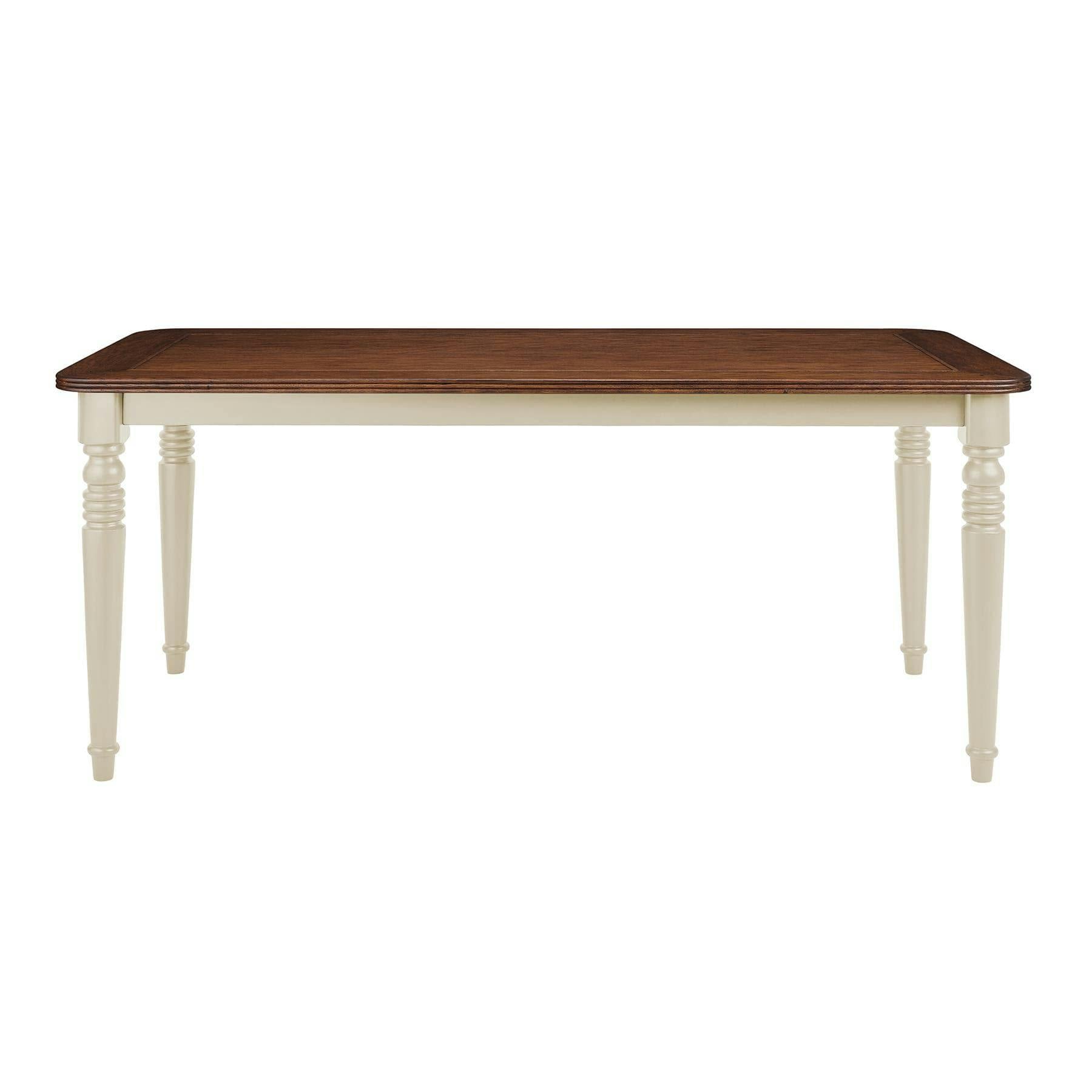 Rackhams Cream Queensbury Large Dining Table With Oak Top - Cotswold