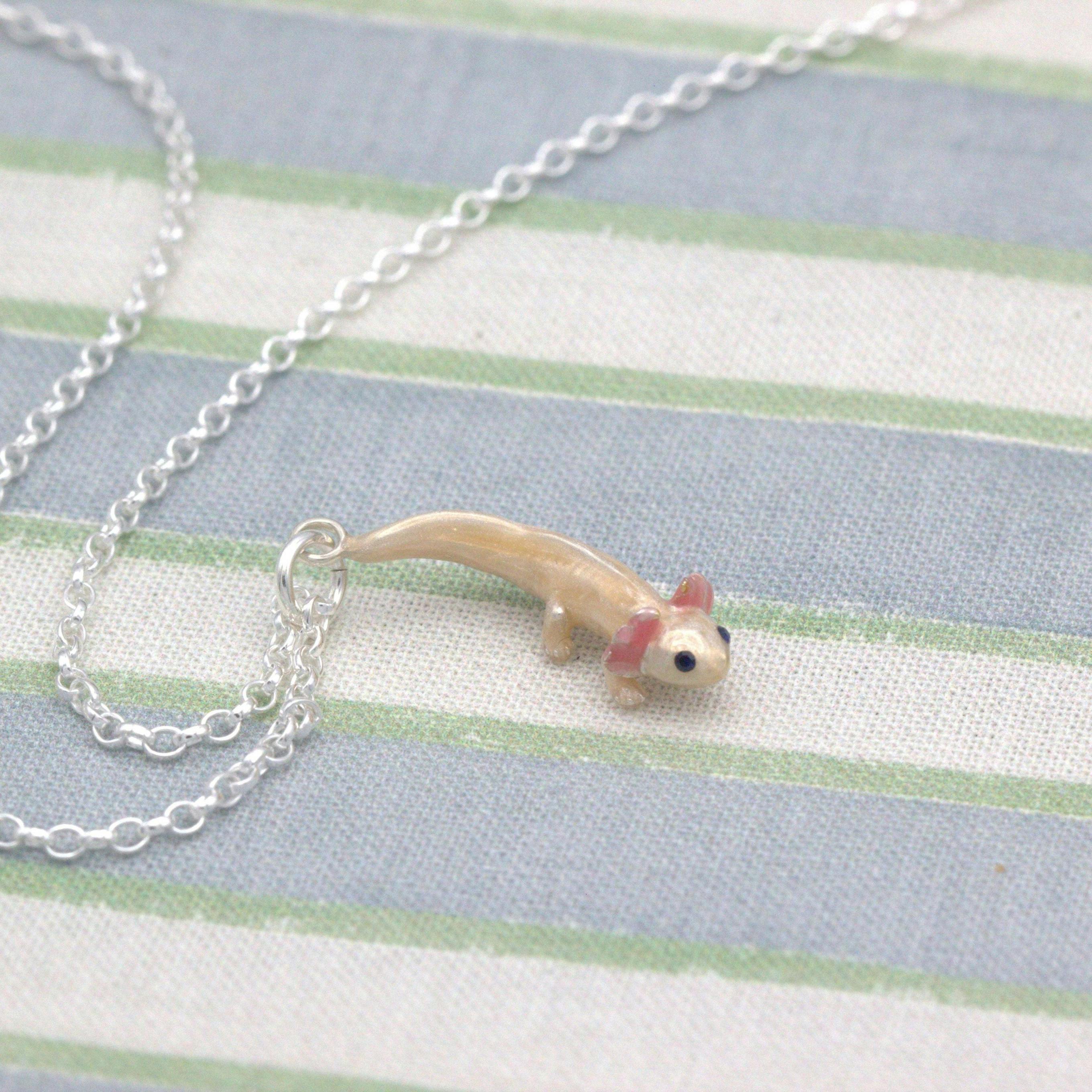 Mylee London Silver Axolotl Necklace - Enamelled Sterling - Yes