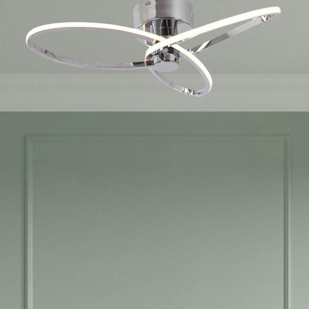 Pagazzi Lighting Light Pagazzi Ing Reggie Polished Chrome Led Semi Flush Ceiling