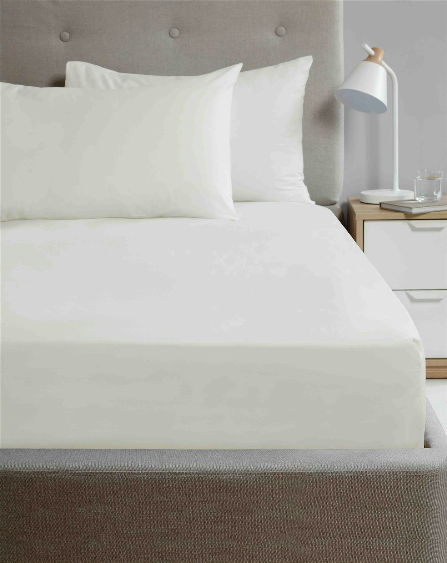 Rackhams Cream Microfibre 180 Thread Count Fitted Sheets - King
