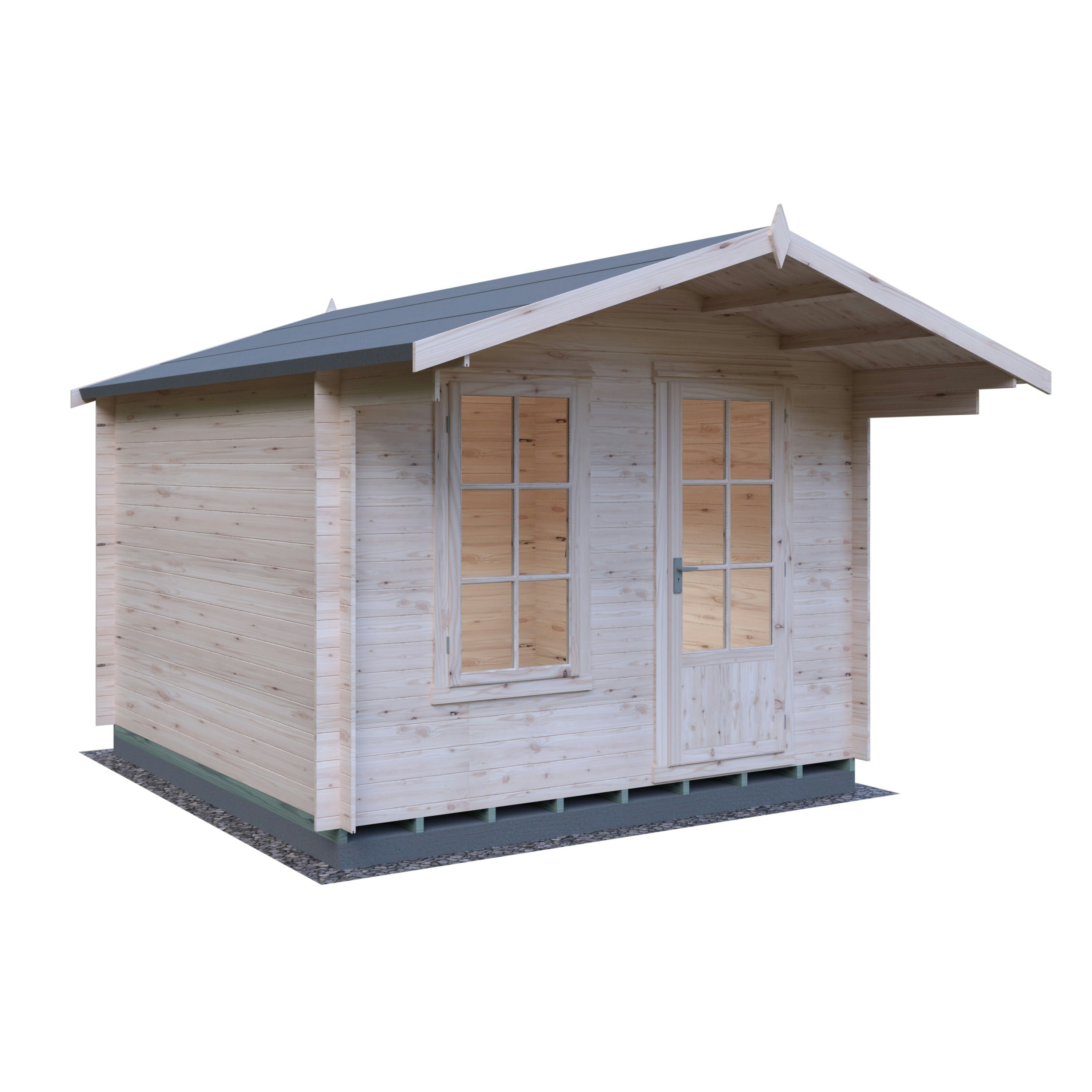 Rackhams Light/Grey Crinan Log Cabin 19Mm Interlock Cladding