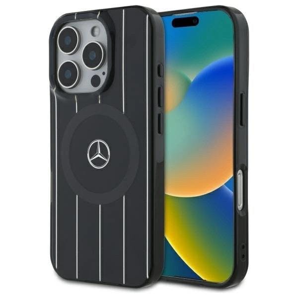 Mercedes Black Mb Double Layer Crossed Lines Case With Magsafe For Iphone 16 Pro 6.3" - Mehmp16l23hrsk
