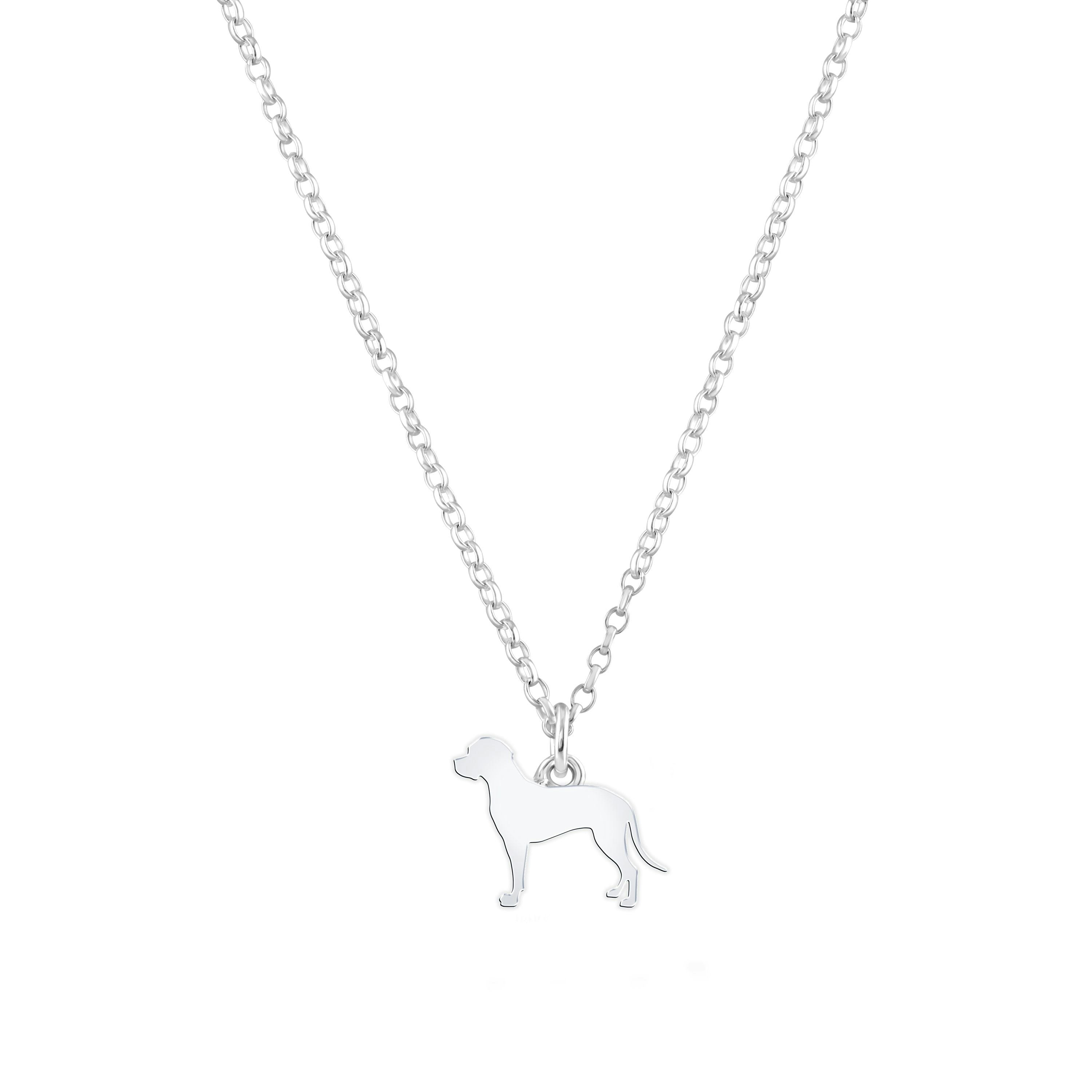 Mylee London Silver Portuguese Pointer Silhouette Necklace - Personalised - Yes