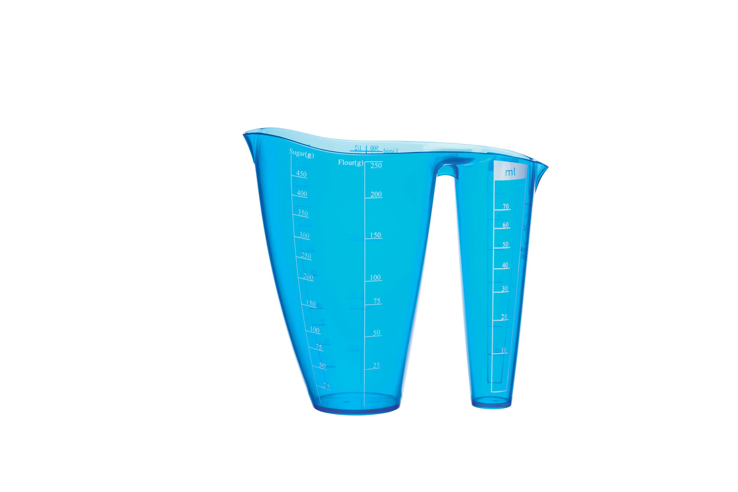 Rackhams Blue Brights Dual Measuring Jug - Plastic - Measuring Jug