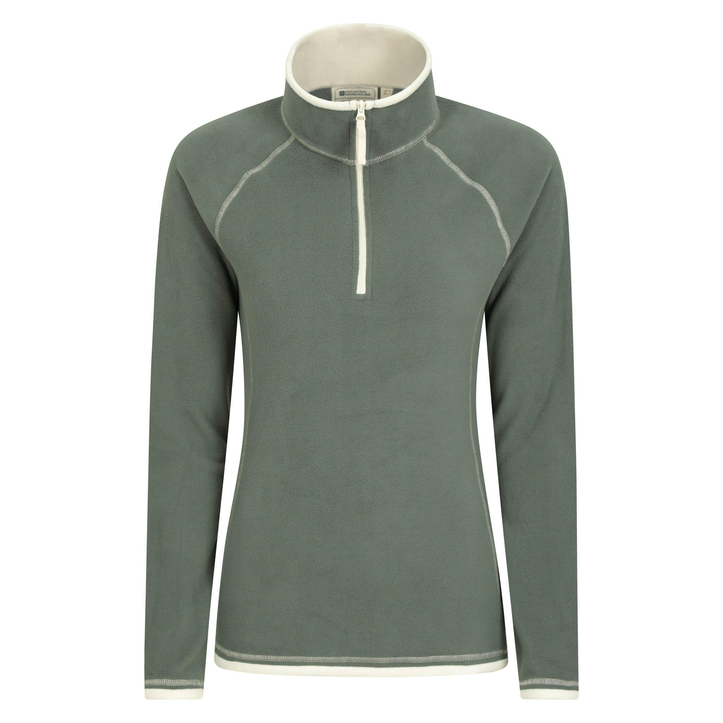 Mountain Warehouse Women's Dark/Green Montana Half Zip Fleece Top - 4 Uk - 100% Polyester