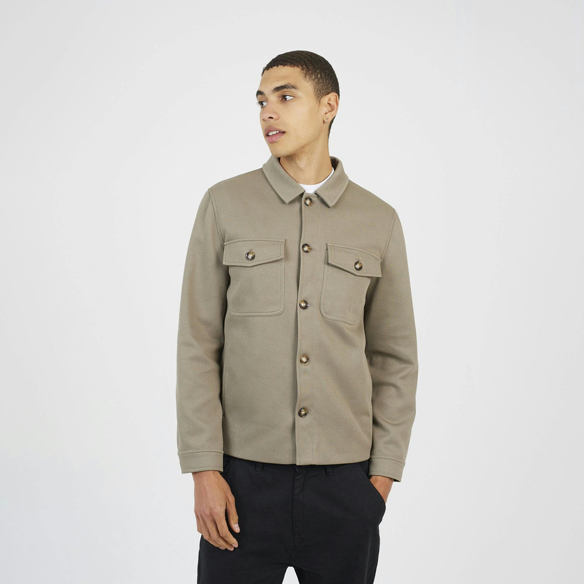 Brave Soul Green Button Through Shacket - Pale - Pale - L
