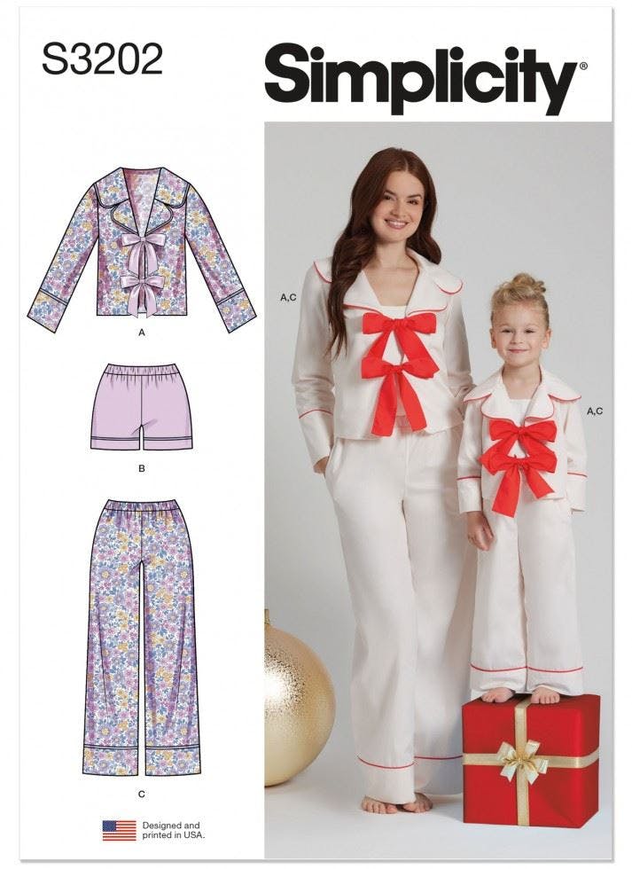 Simplicity Women's Sewing Pattern 3202, Pyjamas For A (S - L / Xs - Xl) - Intermediate - A (S - L / Xs - Xl)