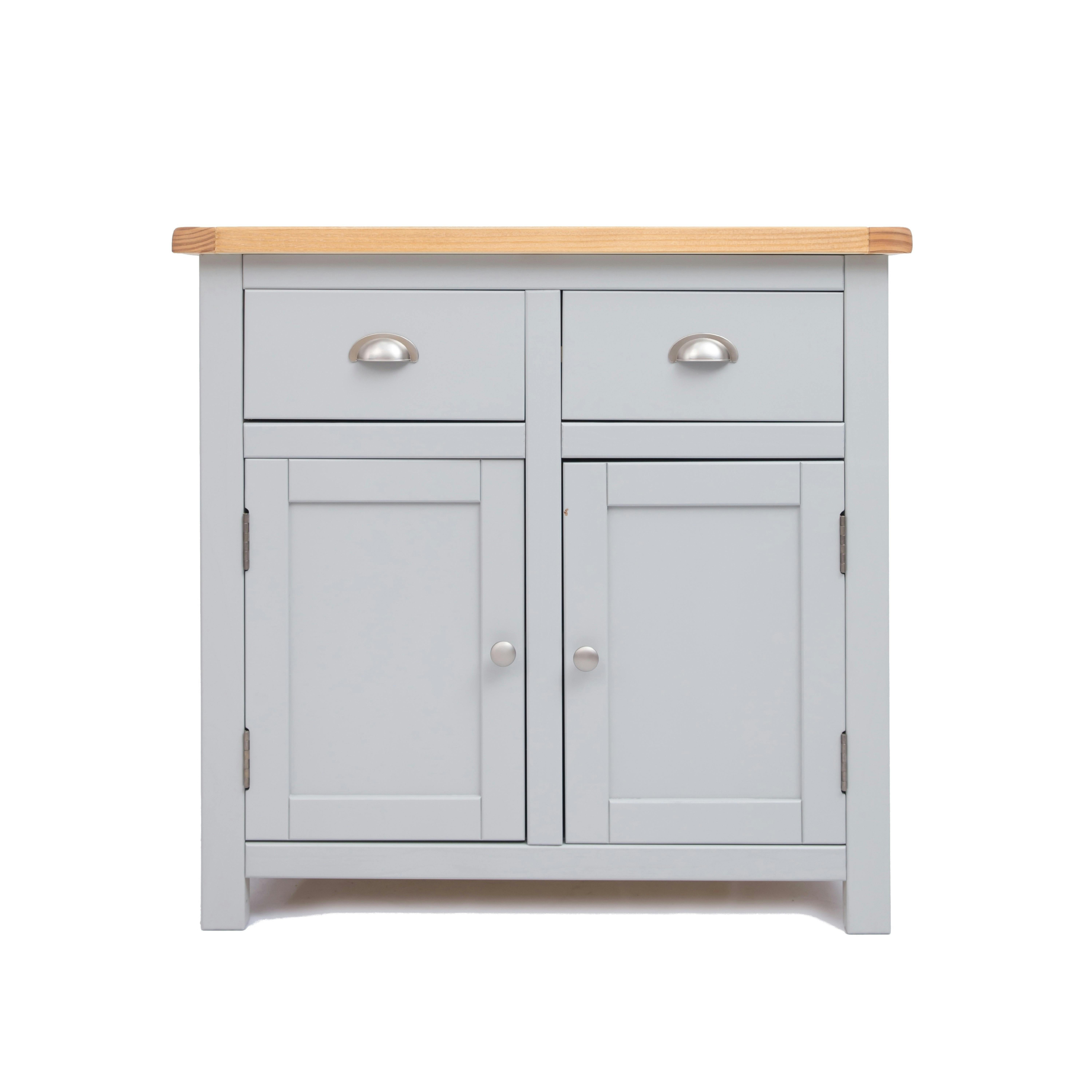 B&Q - Argenta Light Grey 2 Drawer 2 Door Sideboard Chrome Cup Handle - Image 2