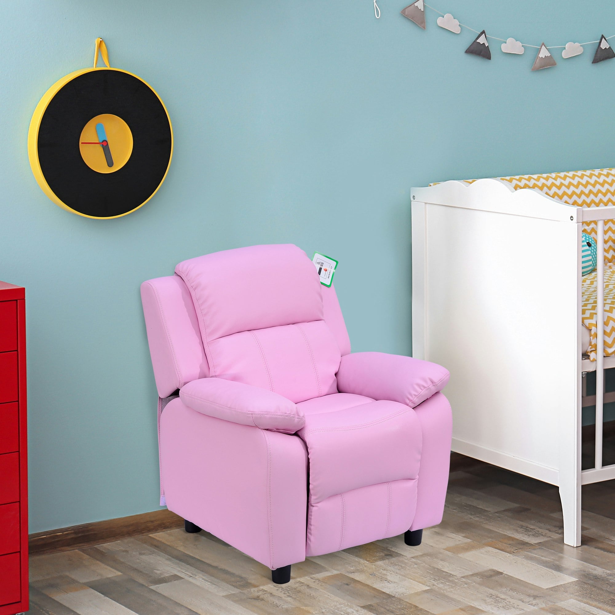 Rackhams Pink Kids Recliner Armchair Game Chair Sofa Children Seat In Pu Leather