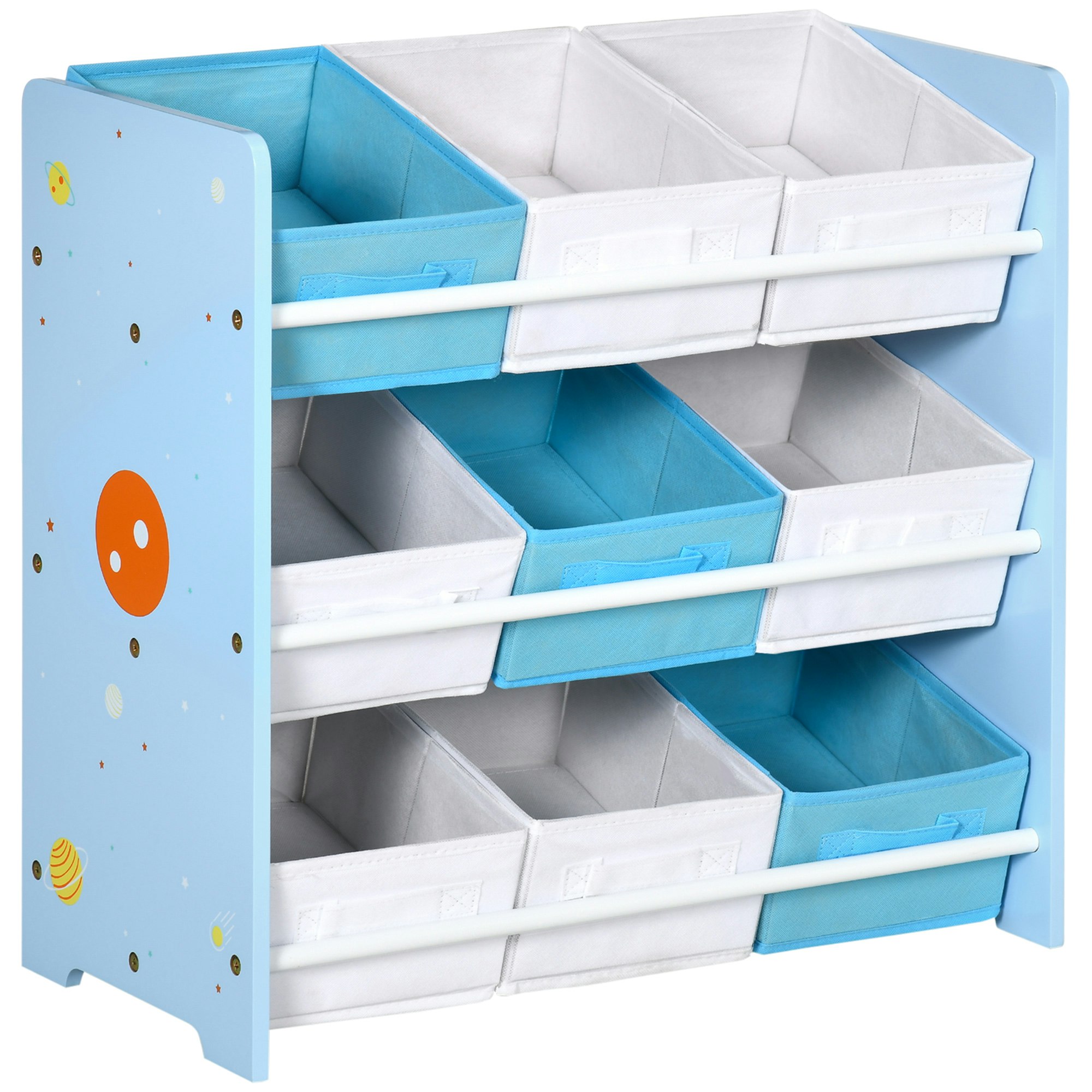 Rackhams Blue Storage Unit W/9 Removable Storage Baskets For Nursery Playroom - Size 63